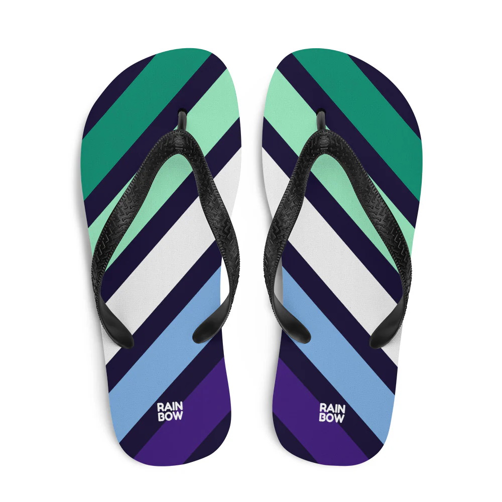 Gay Men's Diagonal Stripes Flip-Flops - Image 3