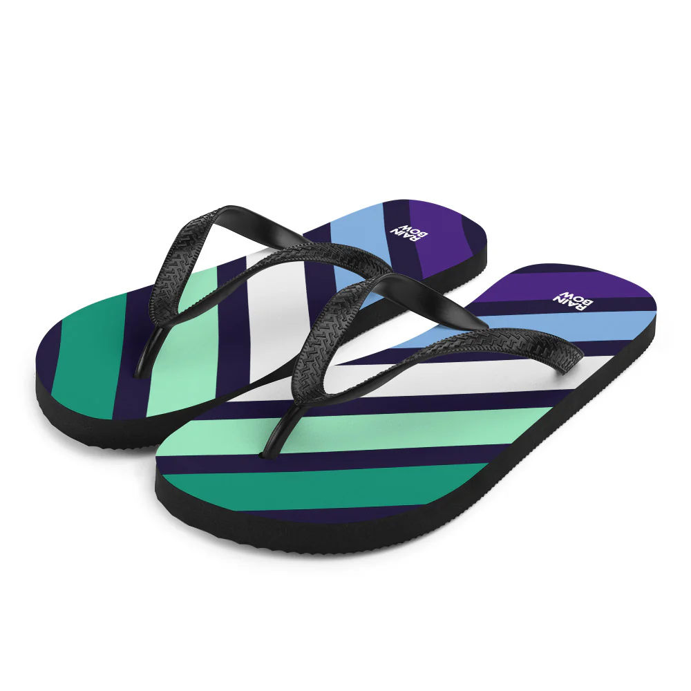 Gay Men's Diagonal Stripes Flip-Flops - Image 5