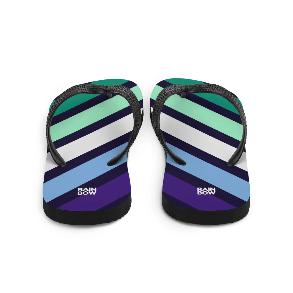 Gay Men's Diagonal Stripes Flip-Flops - Image 6