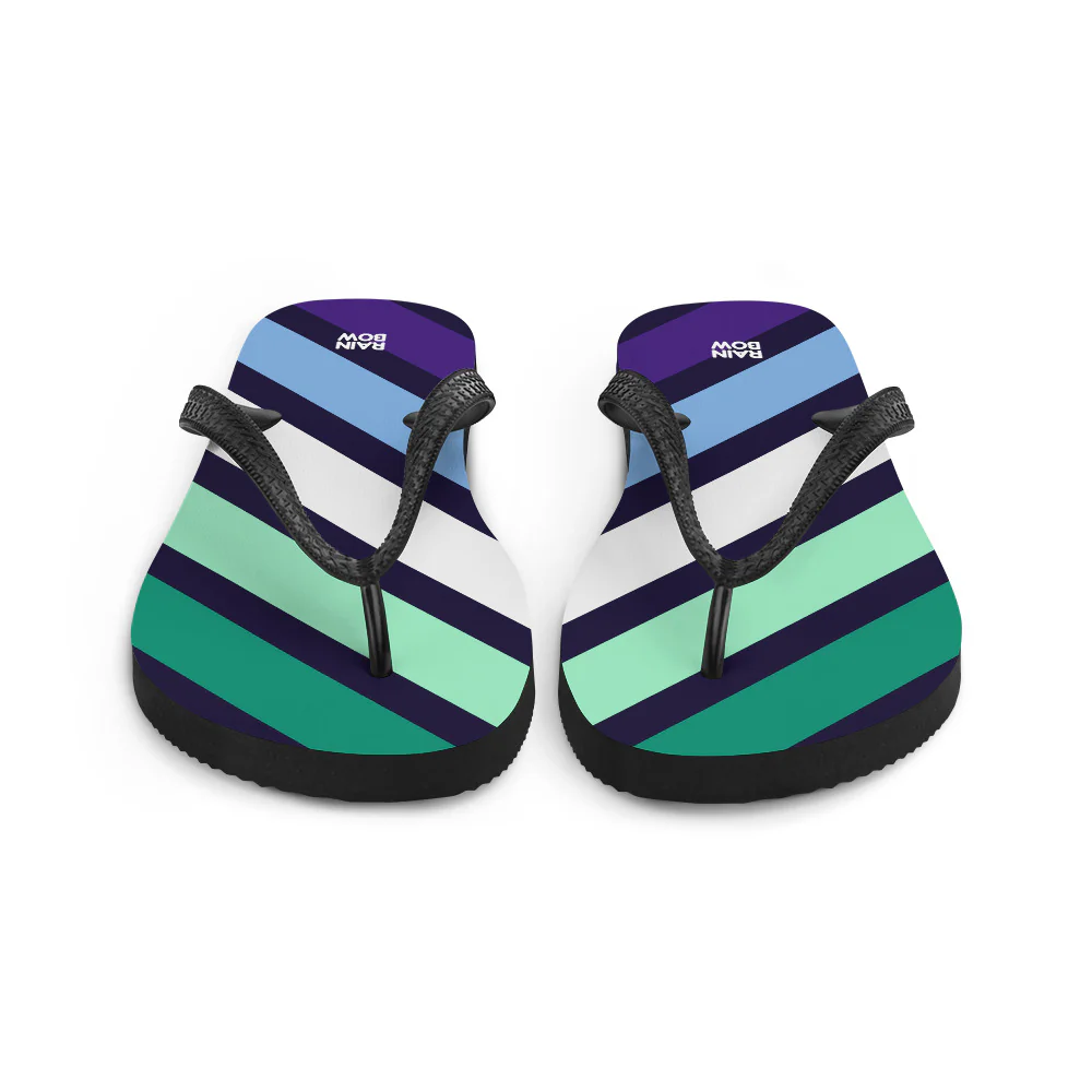Gay Men's Diagonal Stripes Flip-Flops - Image 7
