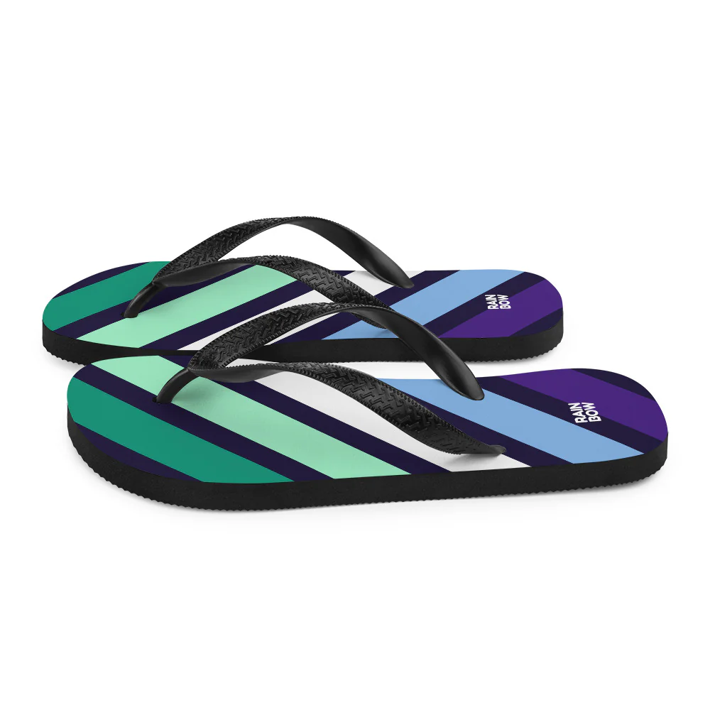 Gay Men's Diagonal Stripes Flip-Flops - Image 8