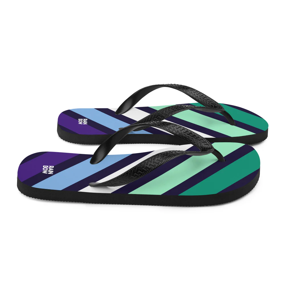 Gay Men's Diagonal Stripes Flip-Flops - Image 9