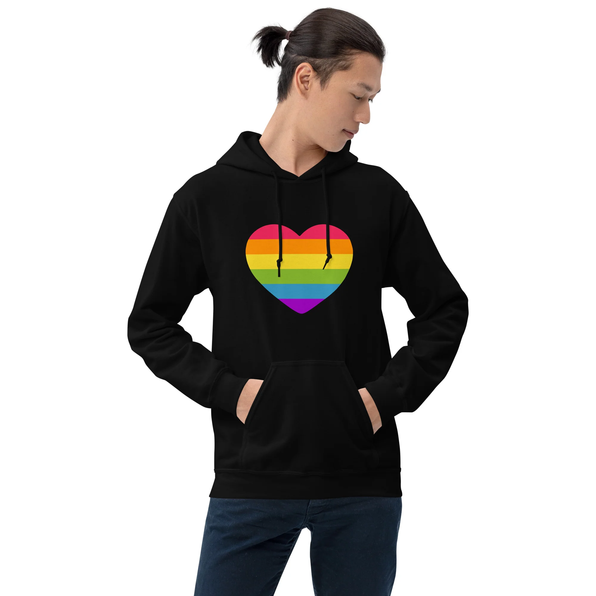 Rainbow Pride Flag Heart Hoodie - Image 8