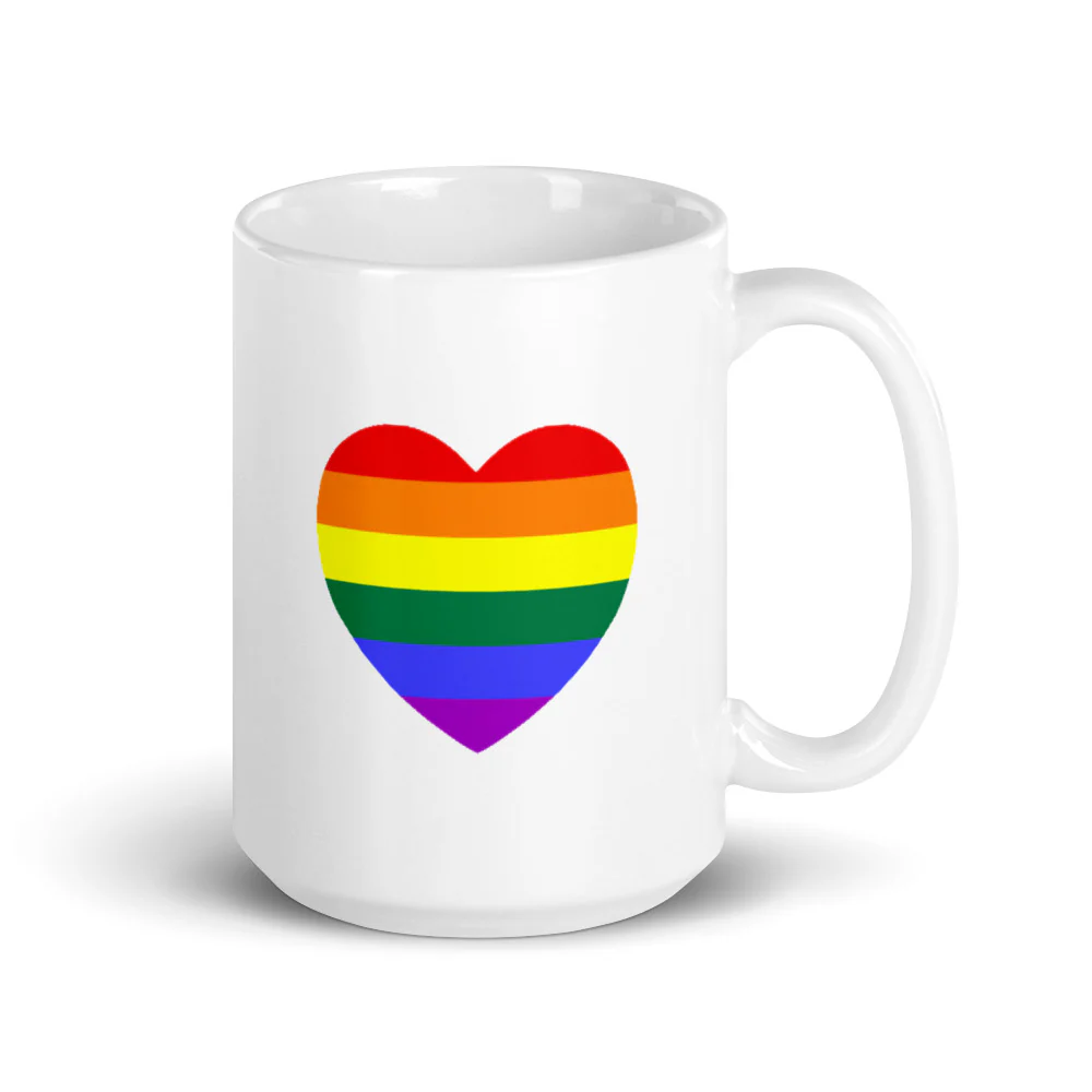 Rainbow Pride Flag Heart Mug - Image 3