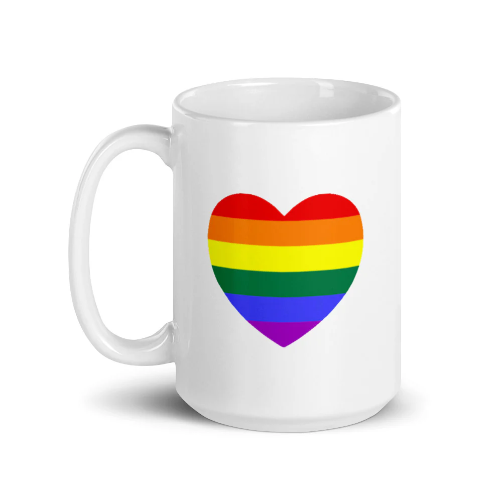 Rainbow Pride Flag Heart Mug - Image 4
