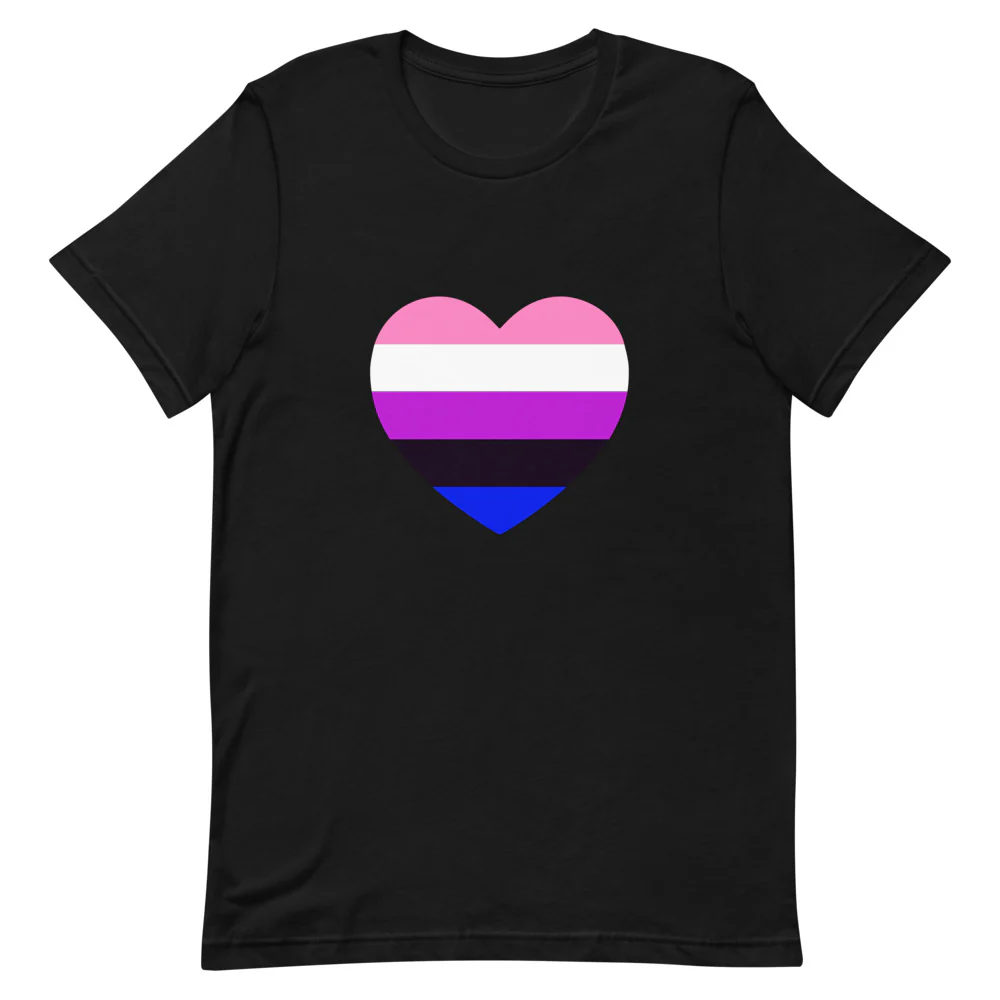 Gender-Fluid Heart Flag T-Shirt - Image 4
