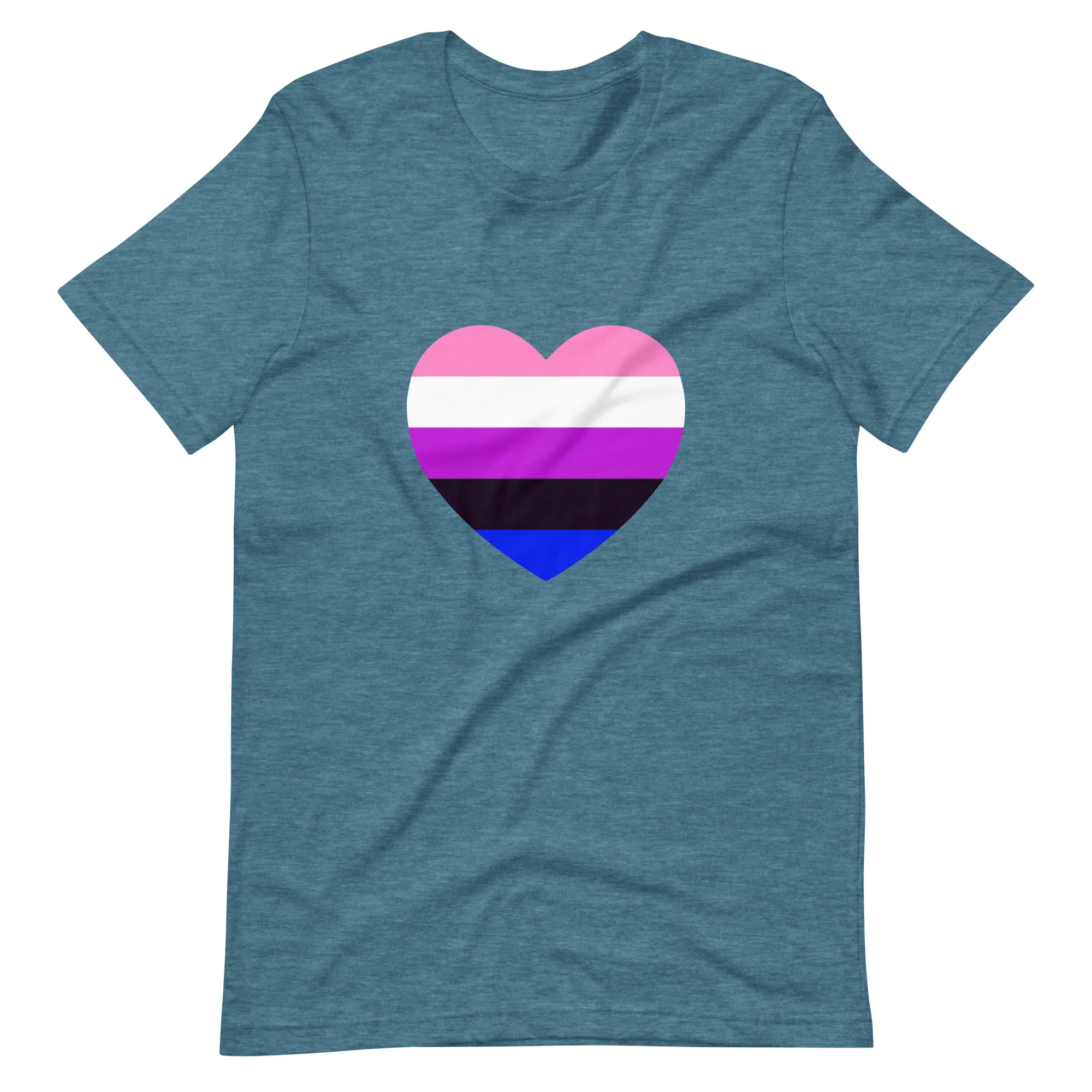Gender-Fluid Heart Flag T-Shirt - Image 7