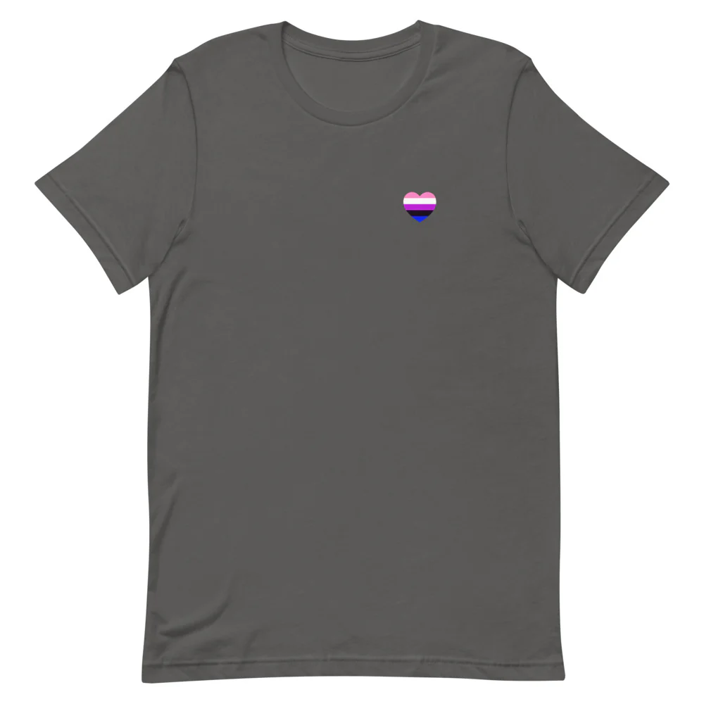 Gender-Fluid Small Heart Flag T-Shirt - Image 5