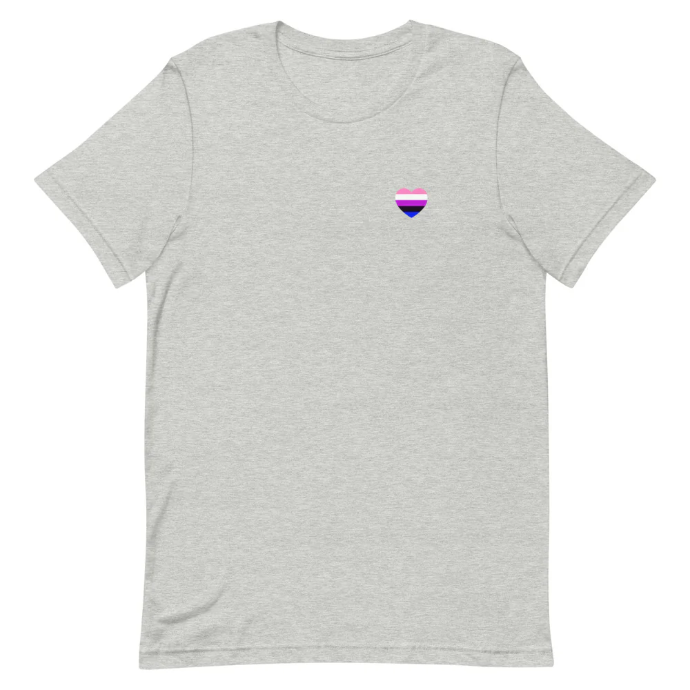 Gender-Fluid Small Heart Flag T-Shirt - Image 7