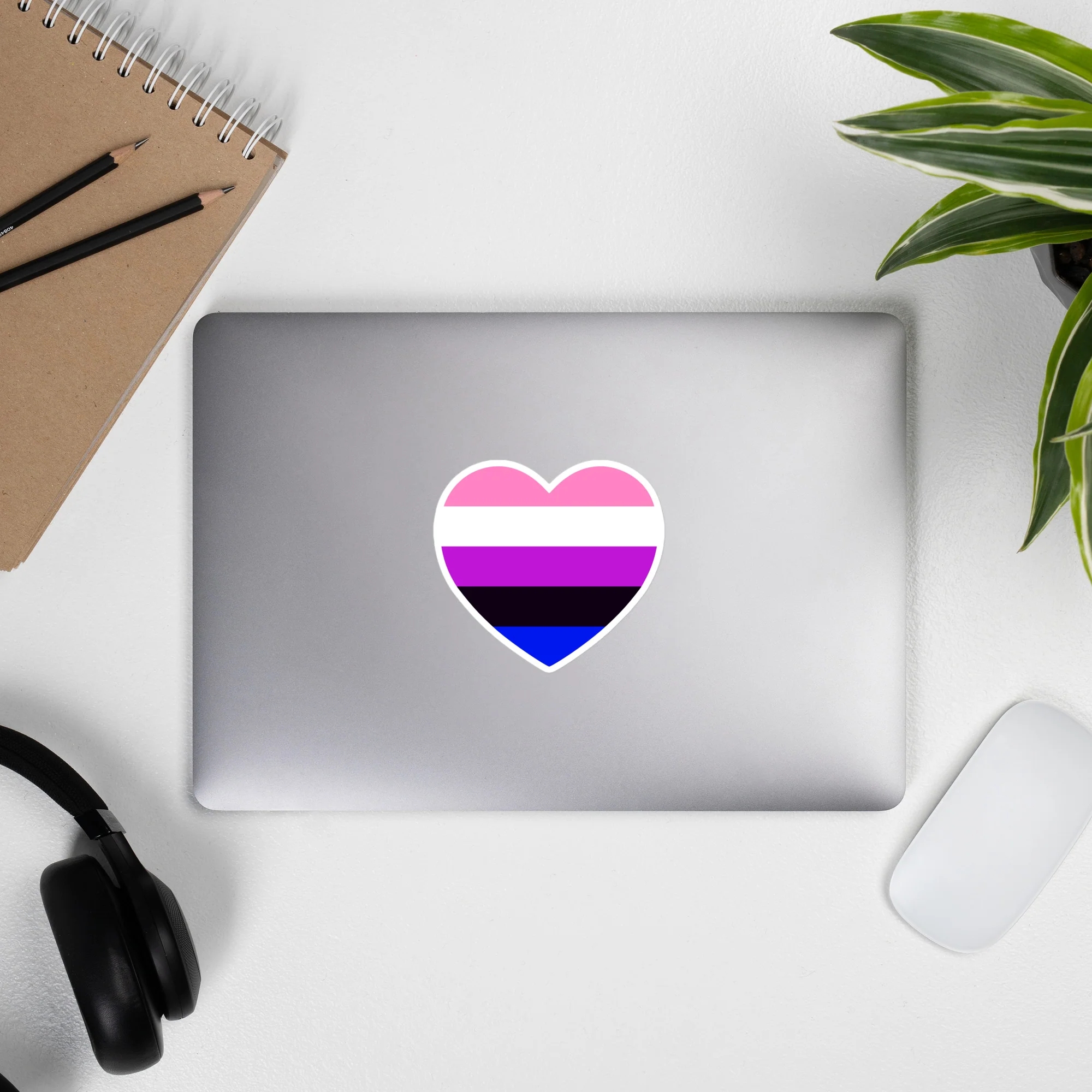 Gender Fluid Flag Heart Sticker - Image 3