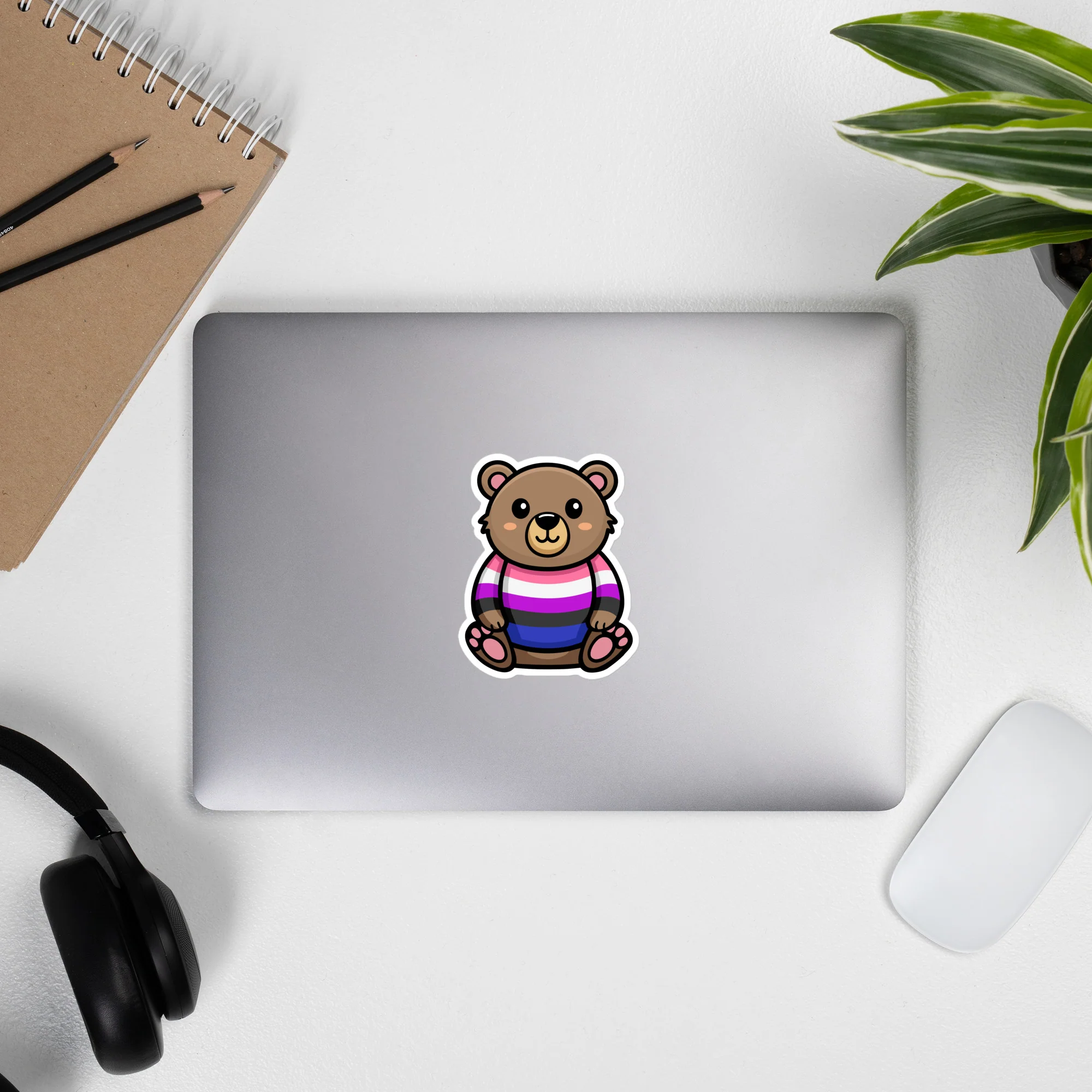 Gender Fluid Pride Bear Sticker - Image 5