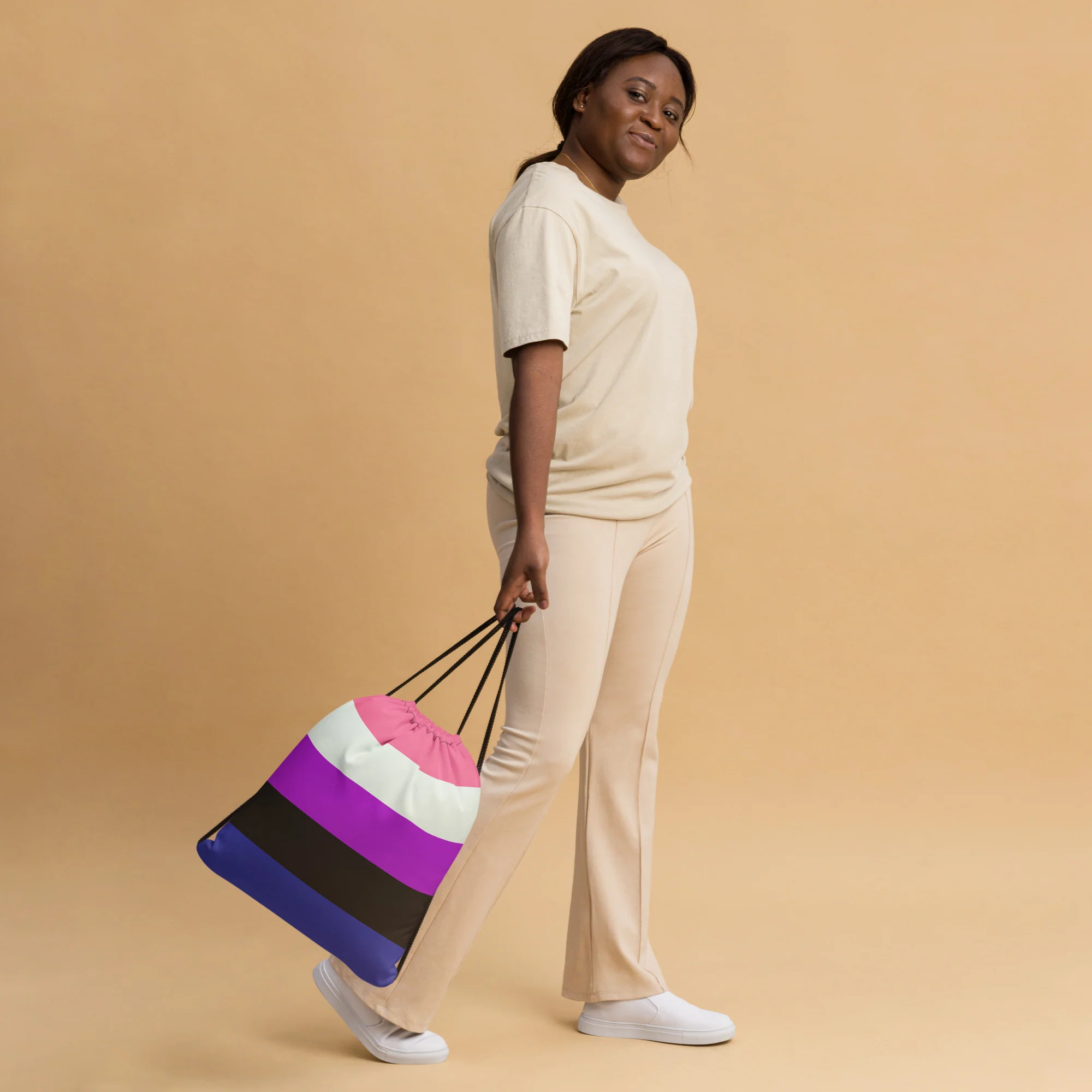 Gender Fluid Pride Flag Drawstring Bag - Image 4
