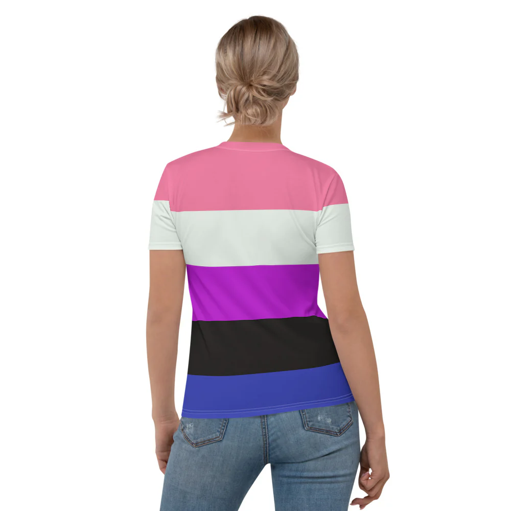 Gender Fluid Pride Flag Fitted T-shirt - Image 3