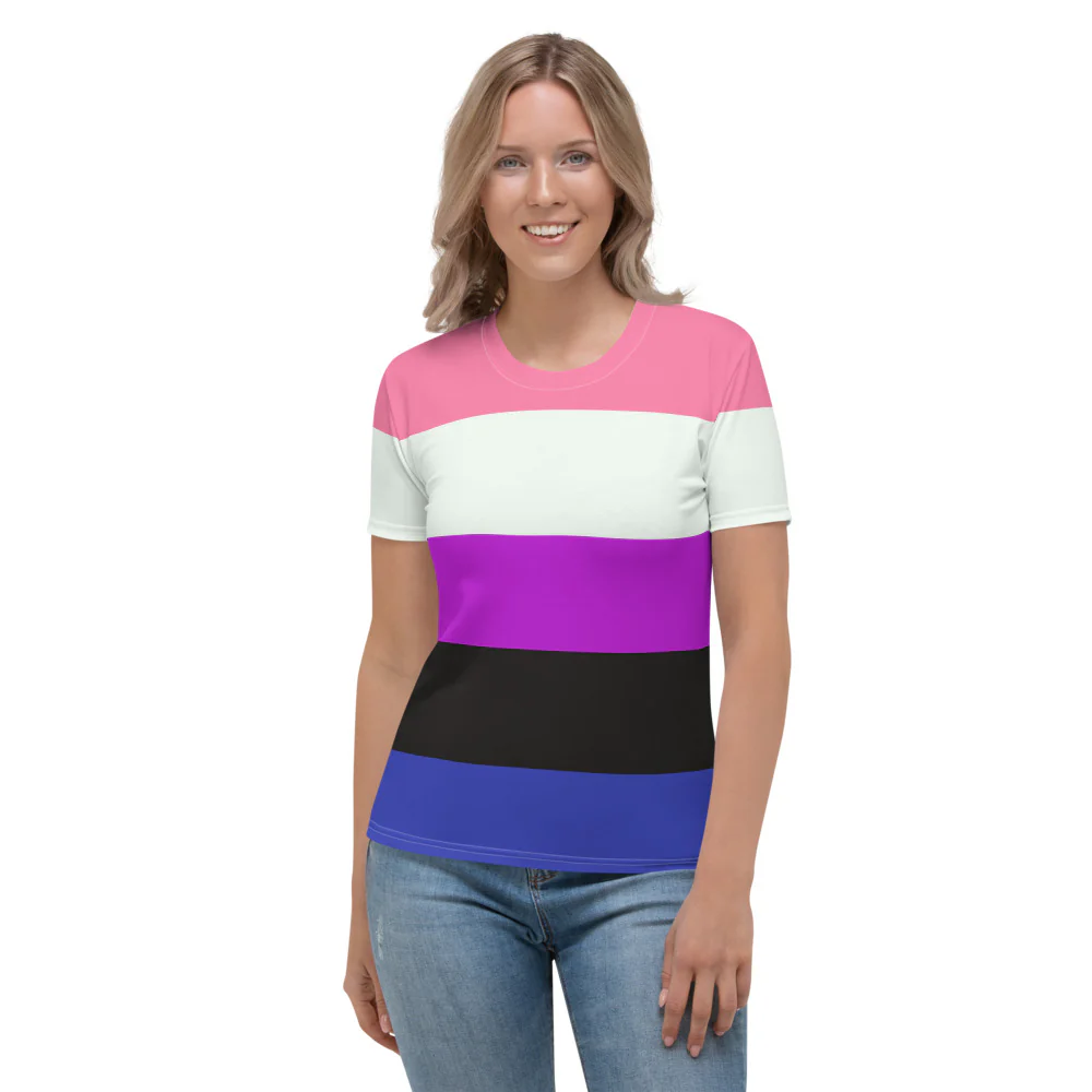 Gender Fluid Pride Flag Fitted T-shirt - Image 4