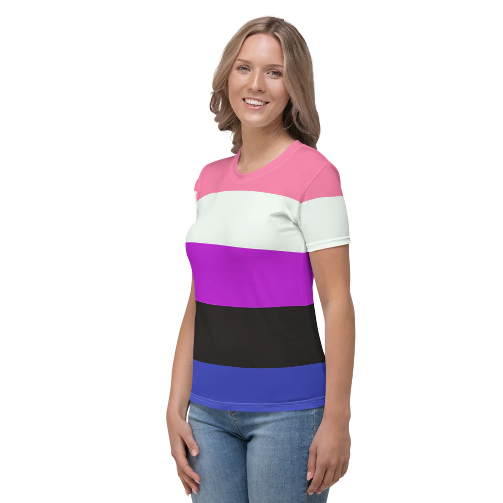 Gender Fluid Pride Flag Fitted T-shirt - Image 5