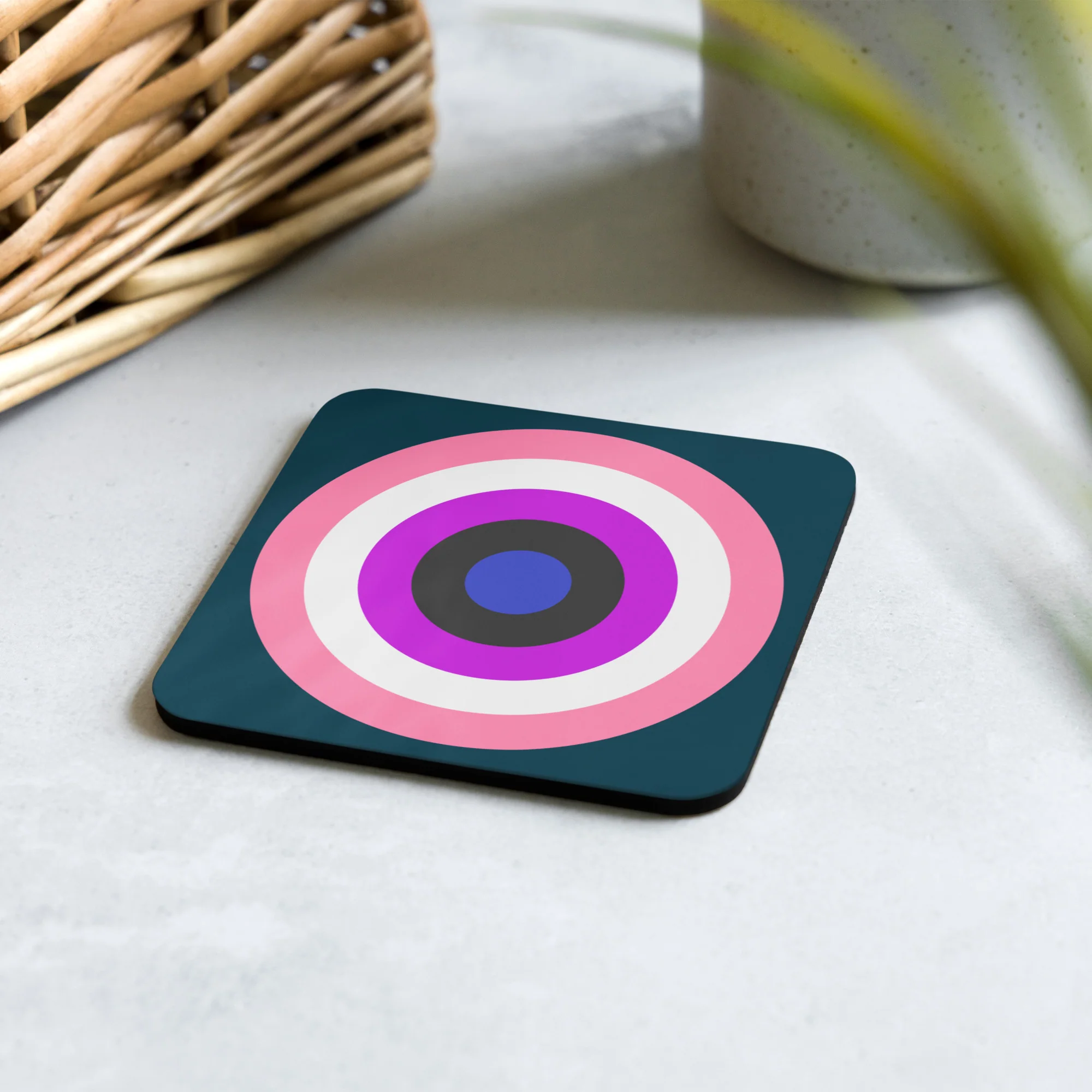 Gender Fluid Pride Flag Roundel Coaster - Image 2