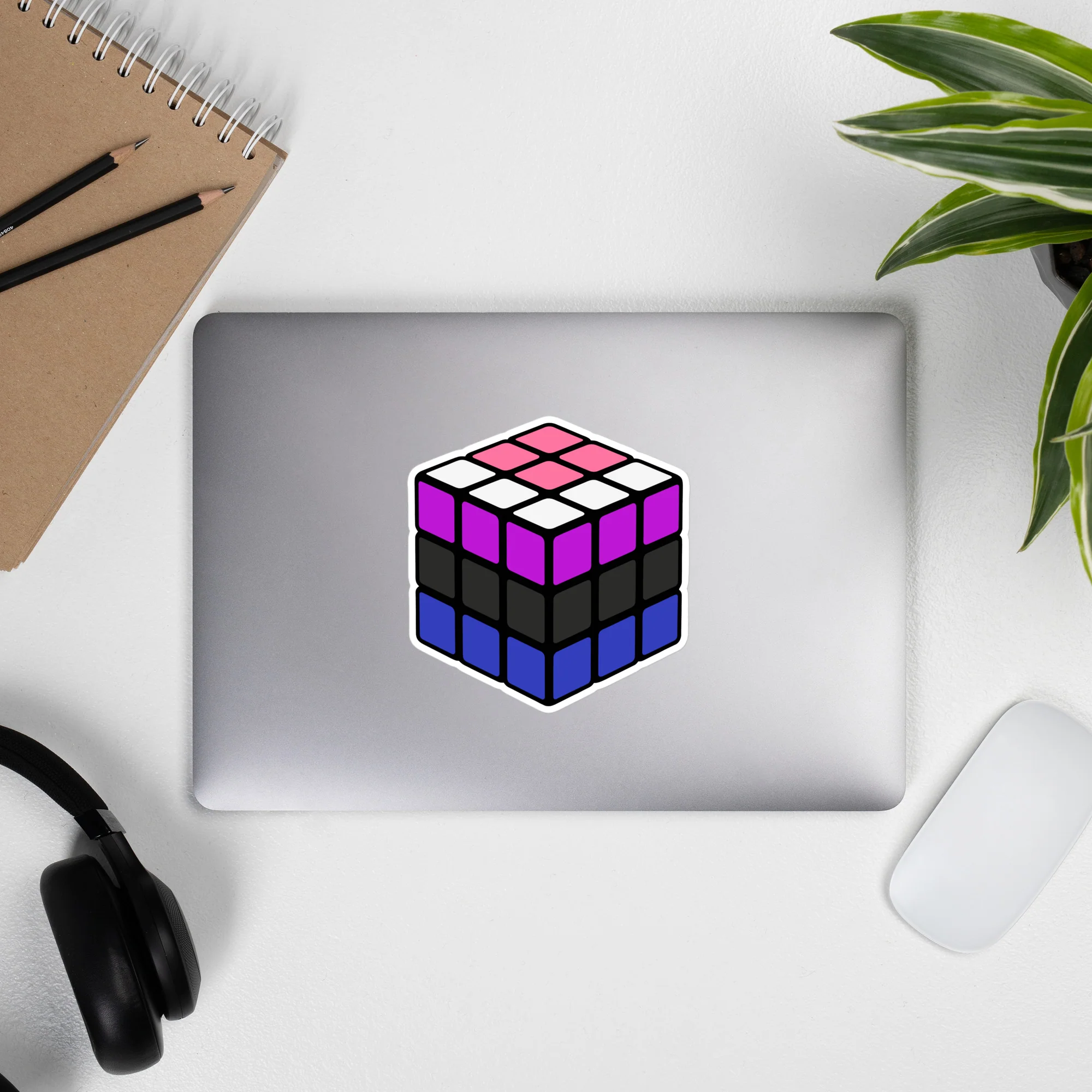 Gender Fluid Pride Flag Rubik’s Cube Sticker - Image 4