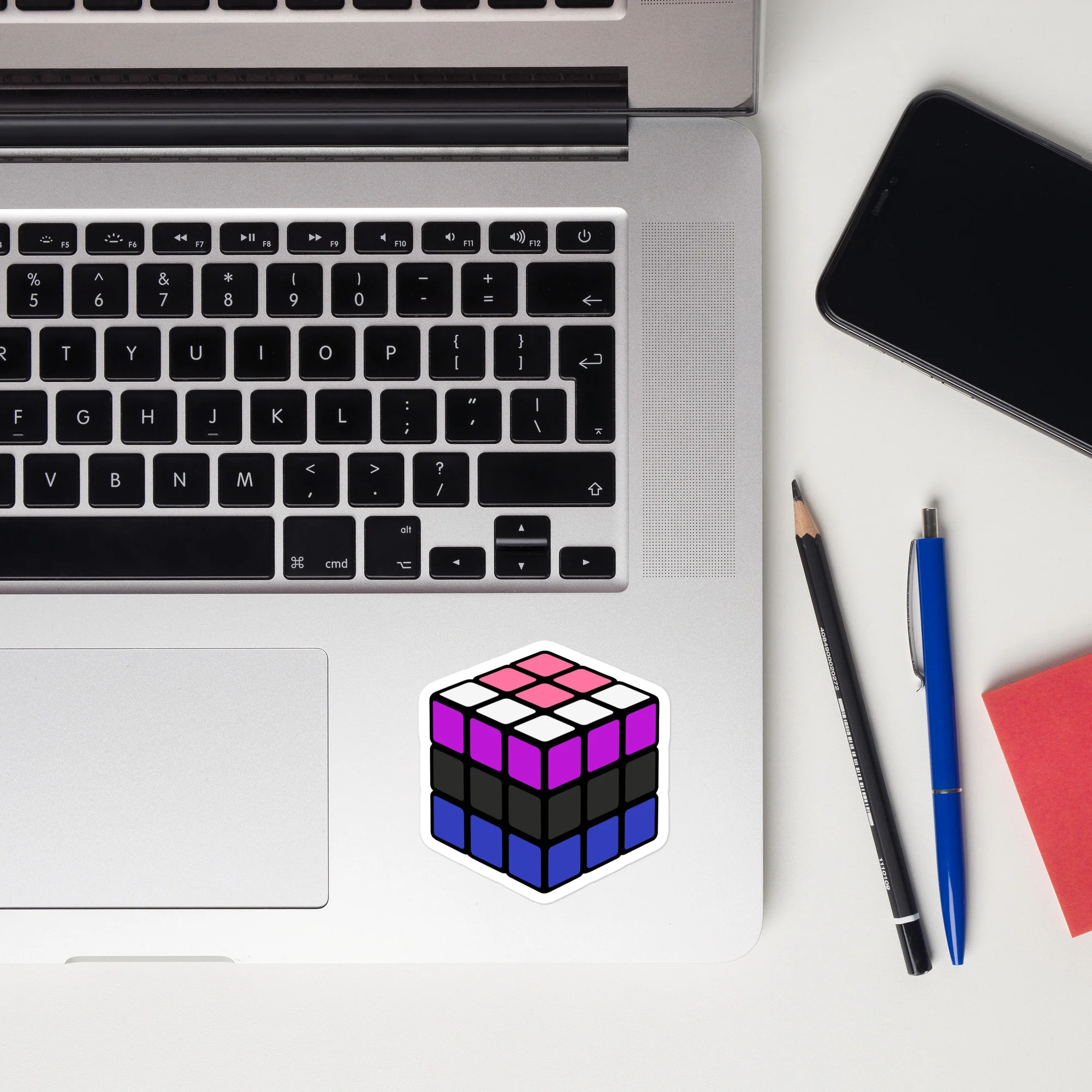 Gender Fluid Pride Flag Rubik’s Cube Sticker - Image 5