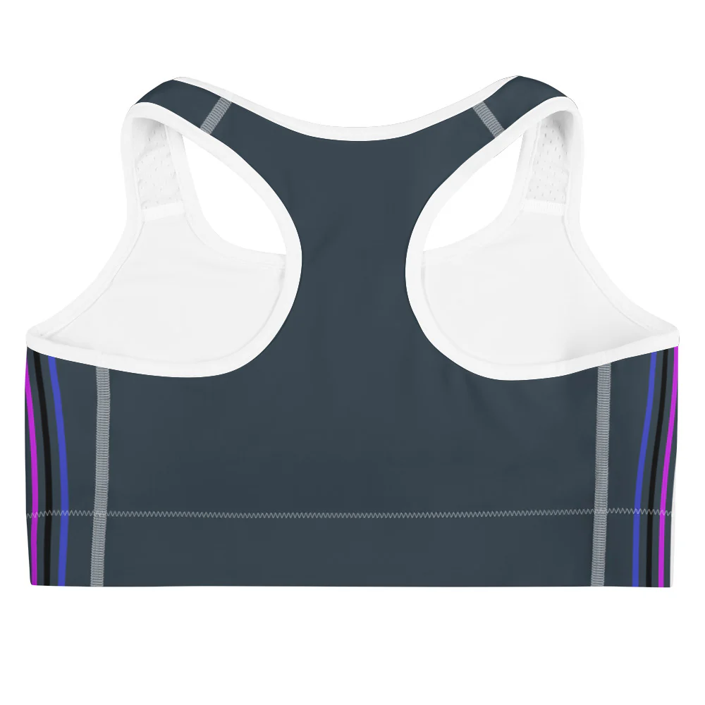 Gender Fluid Pride Flag Separated Stripes Sports Bra - Image 2