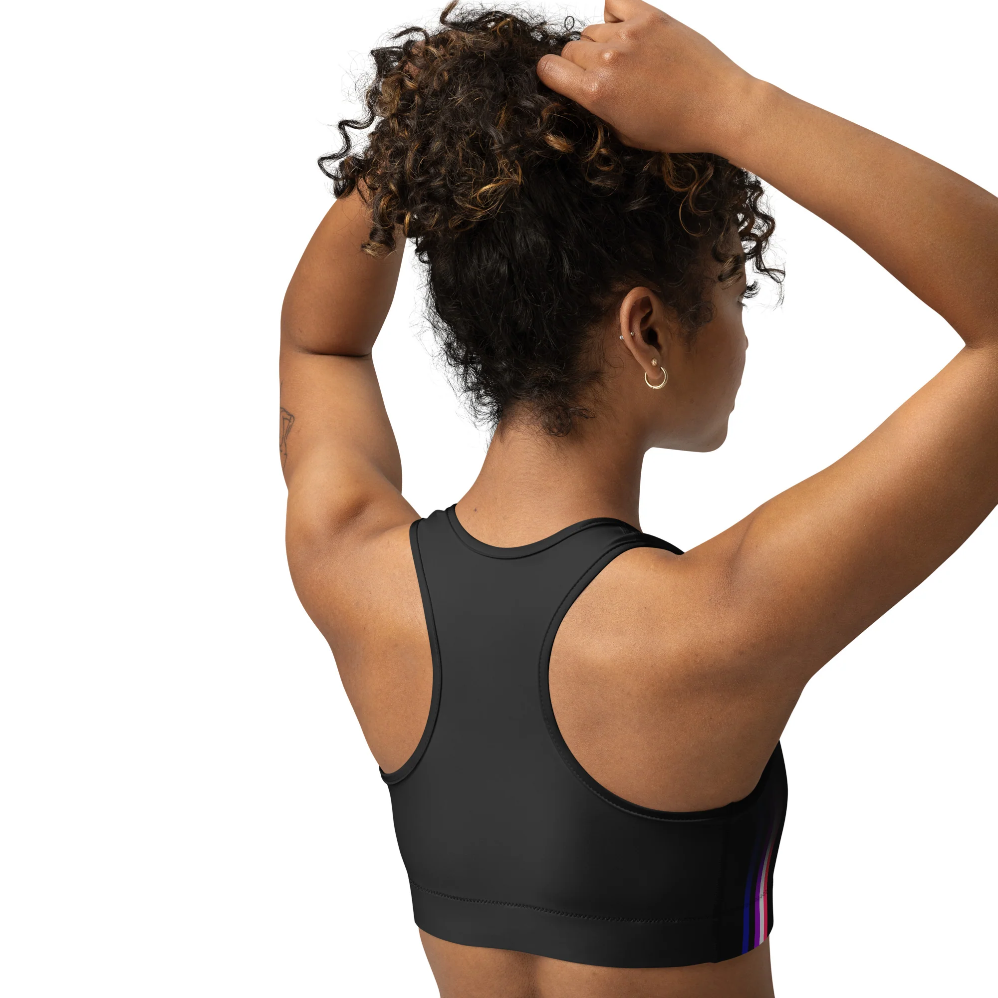 Gender Fluid Pride Flag Side Fade Sports Bra - Image 3