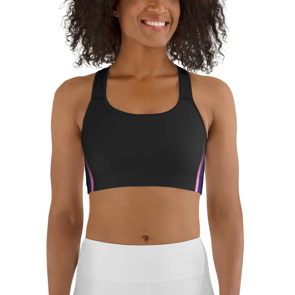 Gender Fluid Pride Flag Side Fade Sports Bra - Image 7