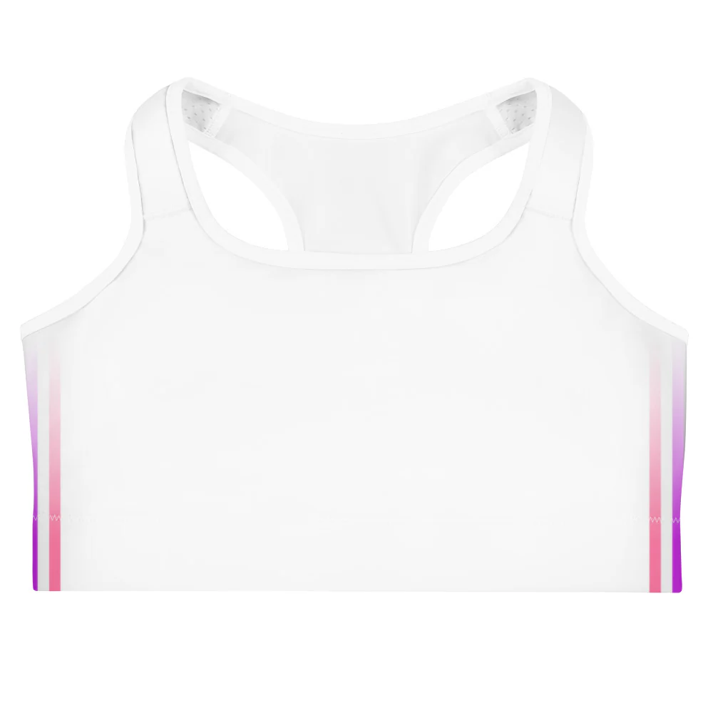 Gender Fluid Pride Flag Side Fade White Sports Bra
