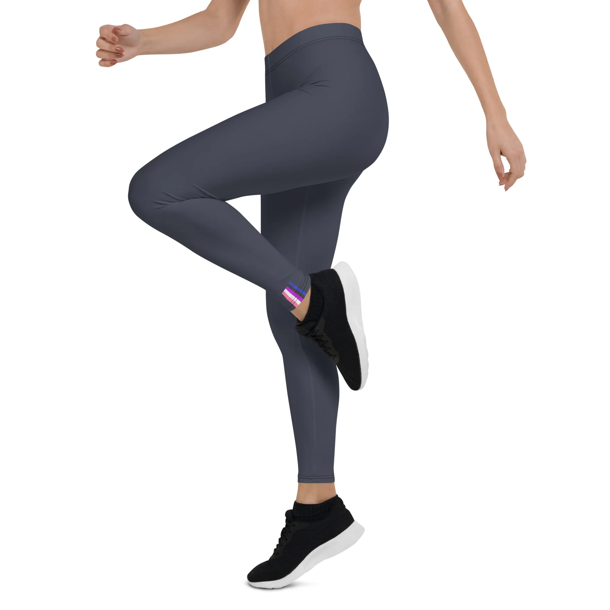 Gender Fluid Pride Flash Blue Leggings - Image 4