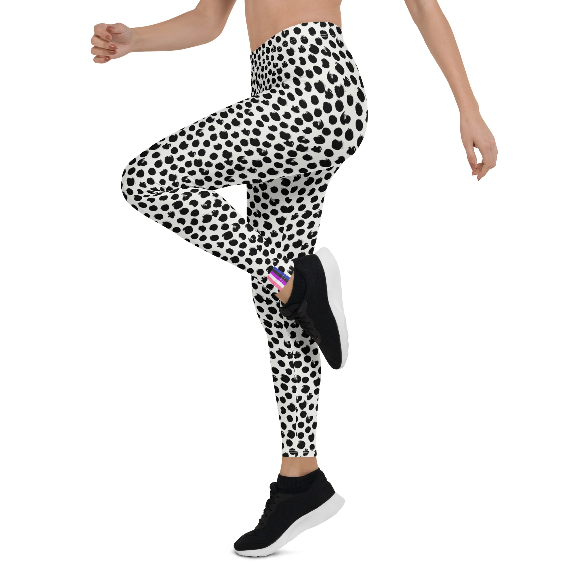 Gender Fluid Pride Flash Dotted Leggings - Image 4