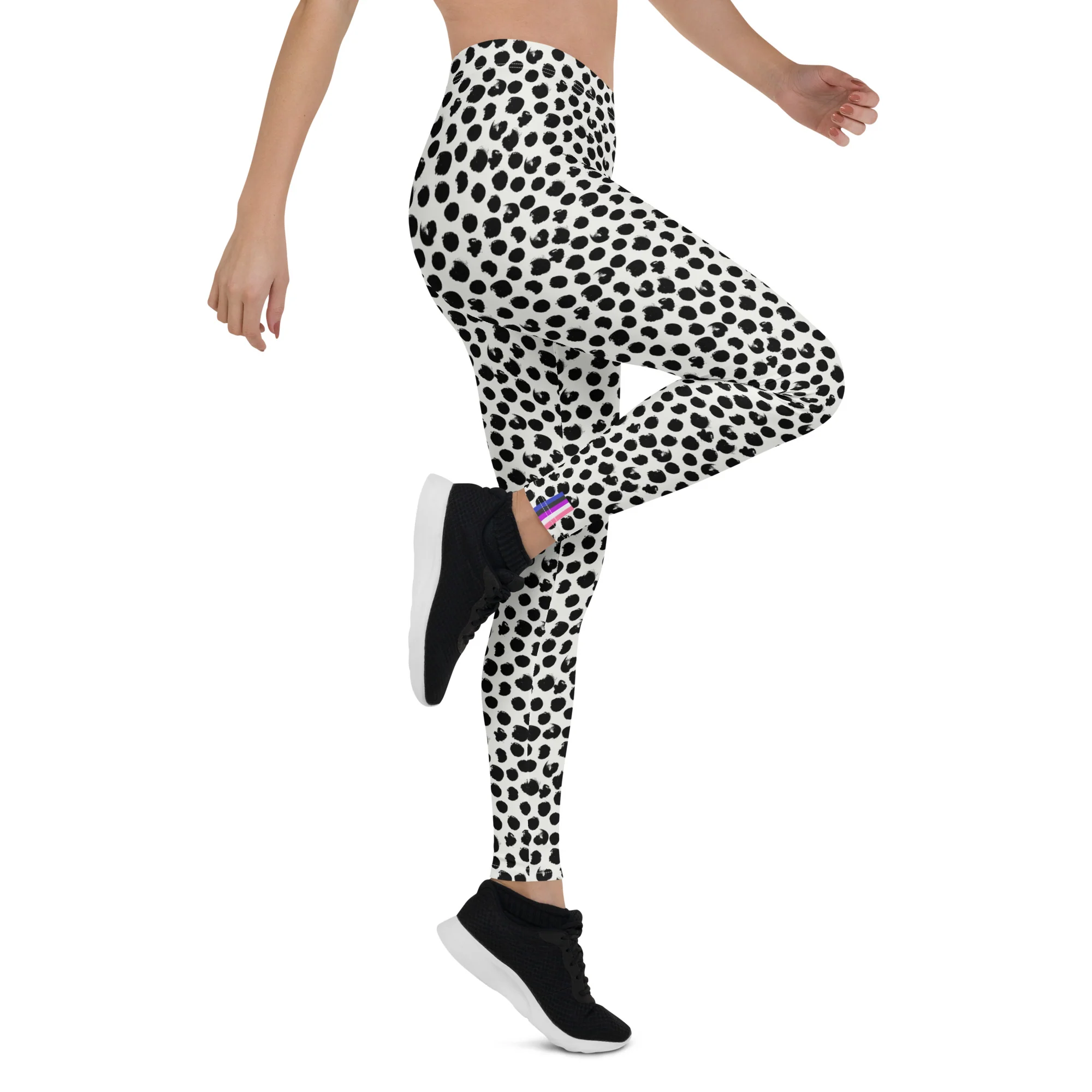 Gender Fluid Pride Flash Dotted Leggings - Image 6