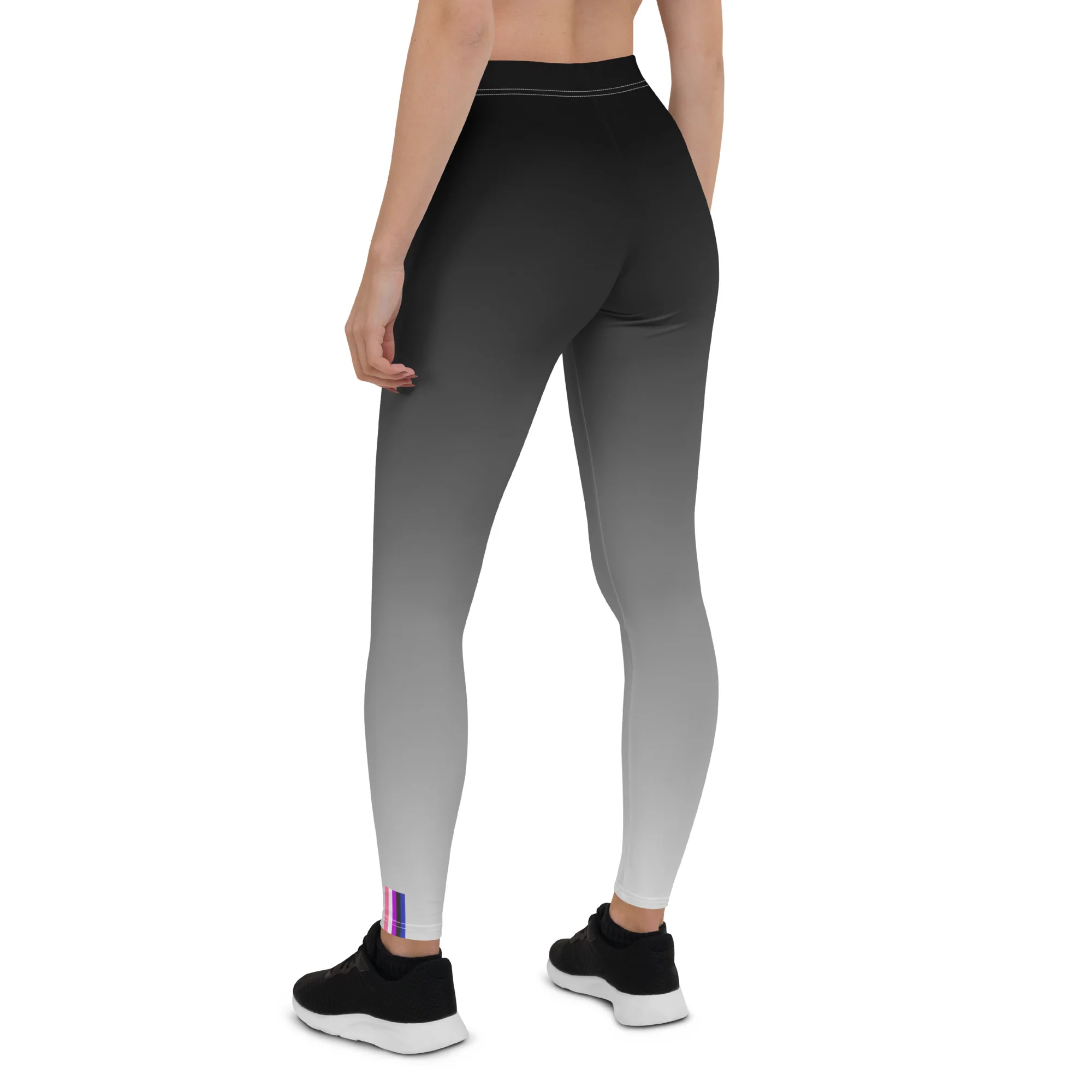 Gender Fluid Pride Flash Fade To Grey Leggings - Image 3