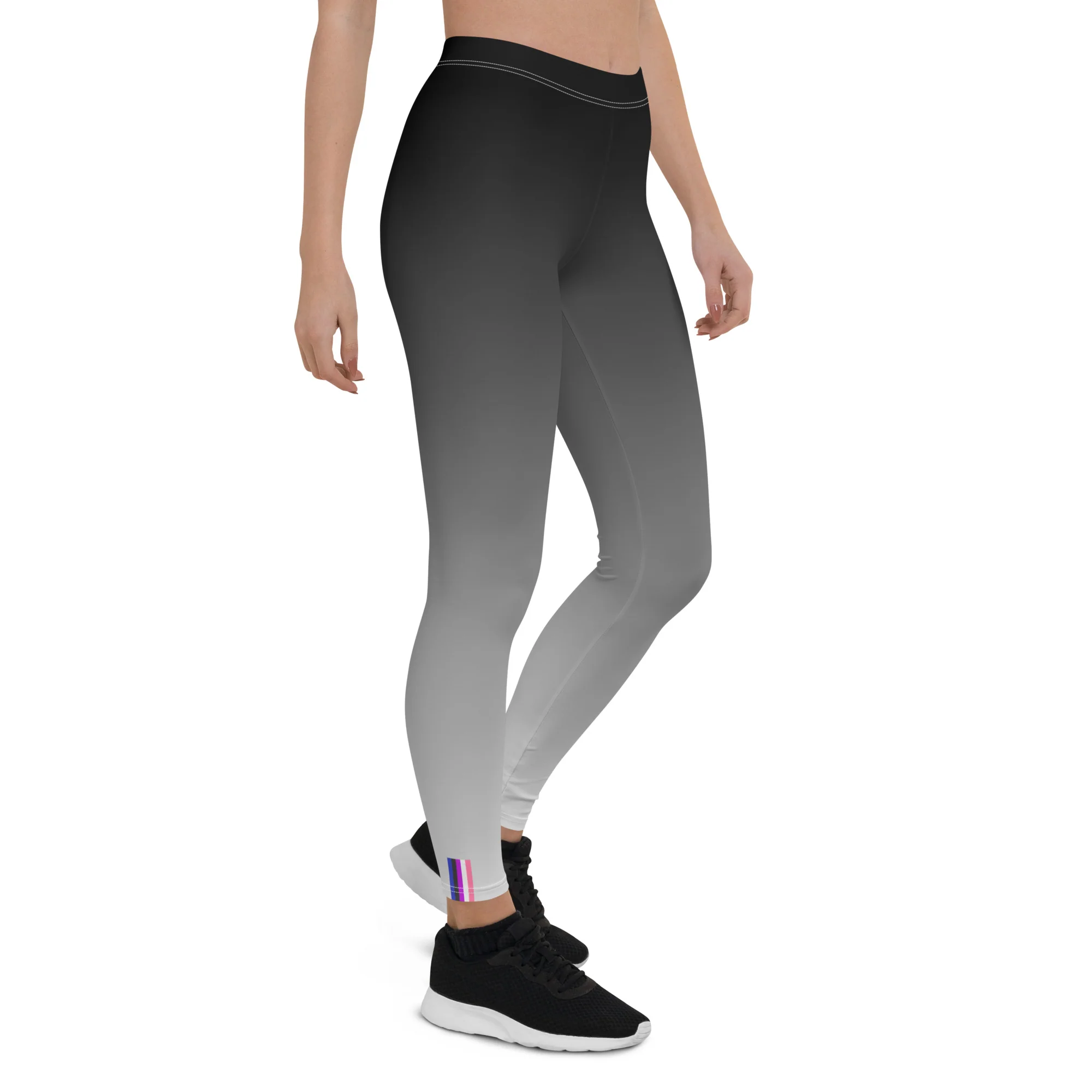 Gender Fluid Pride Flash Fade To Grey Leggings - Image 5