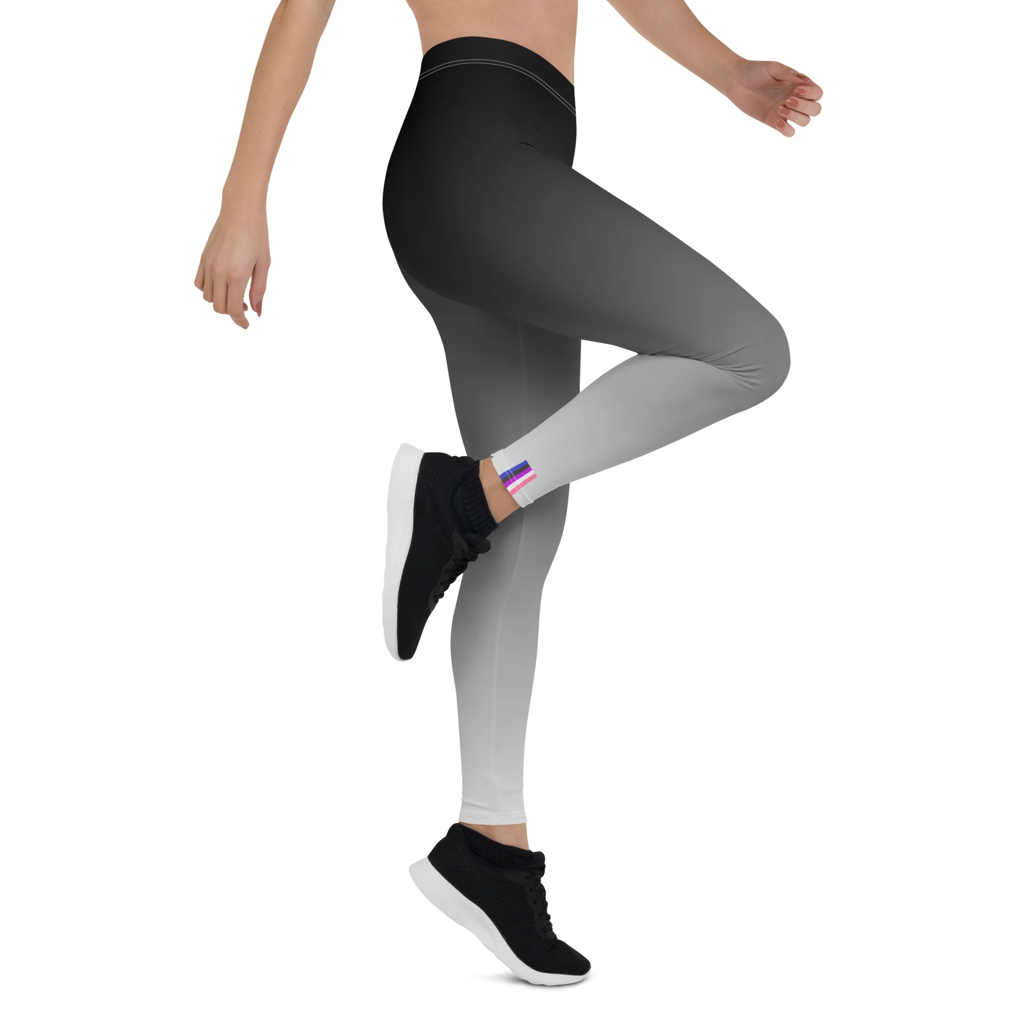 Gender Fluid Pride Flash Fade To Grey Leggings - Image 6