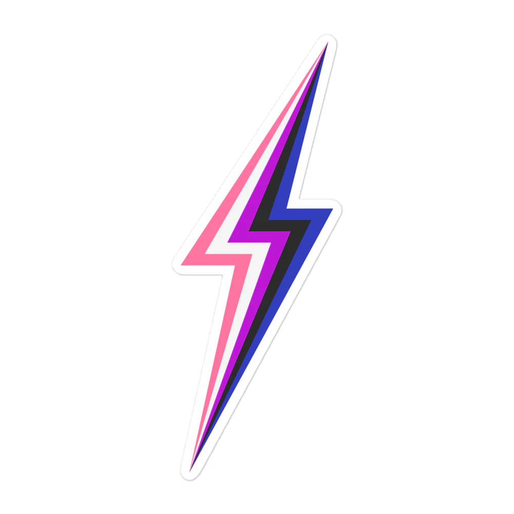 Gender Fluid Pride Lightning Sticker