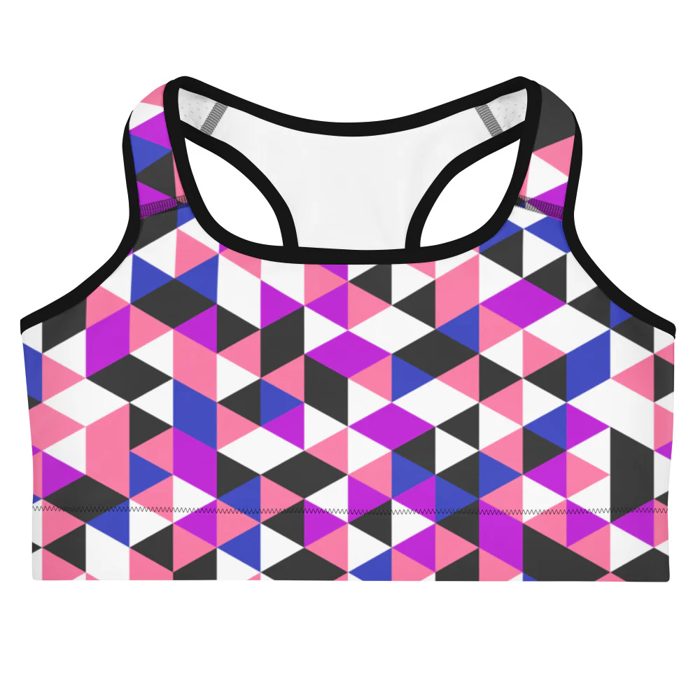 Gender Fluid Pride Triangles Sports Bra