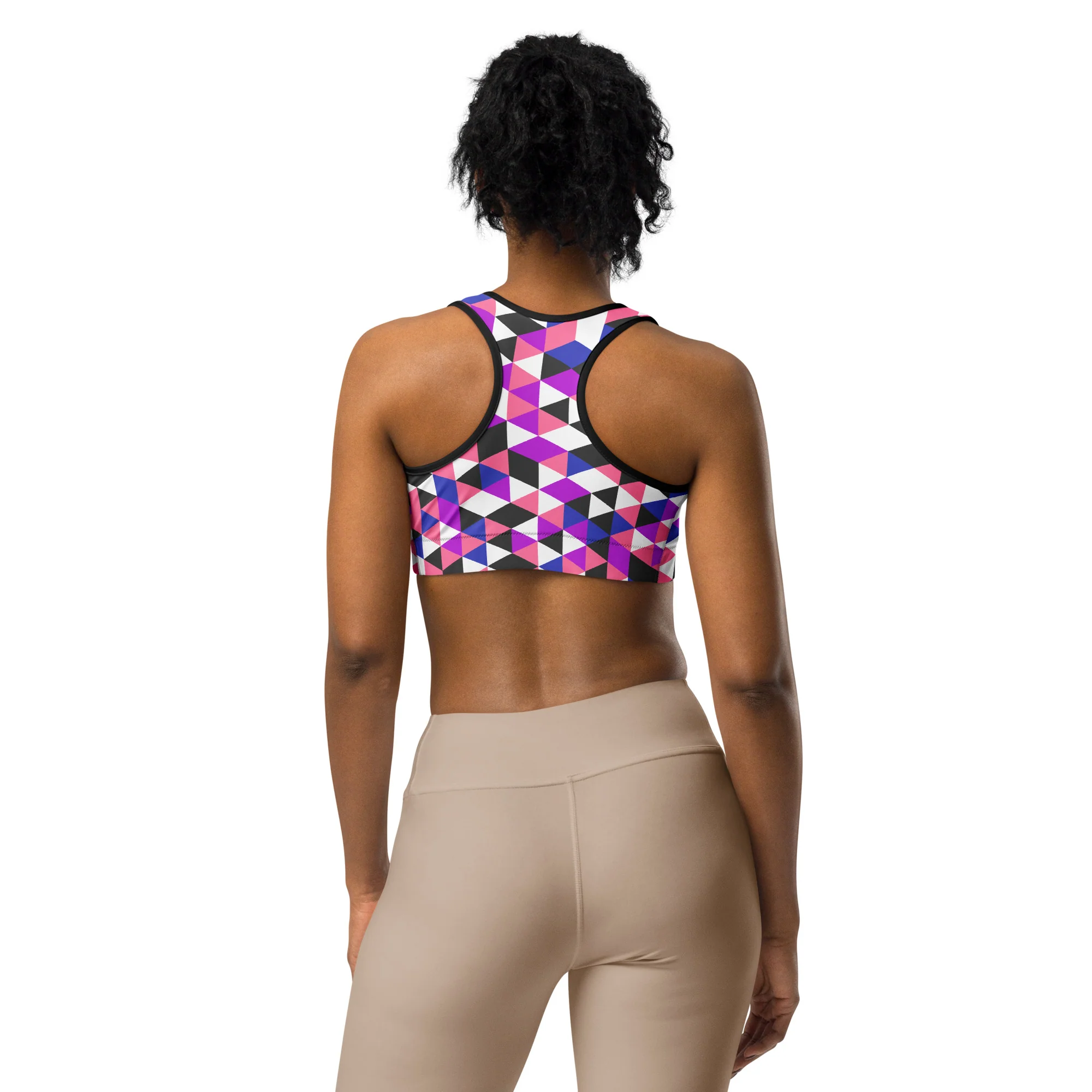Gender Fluid Pride Triangles Sports Bra - Image 3