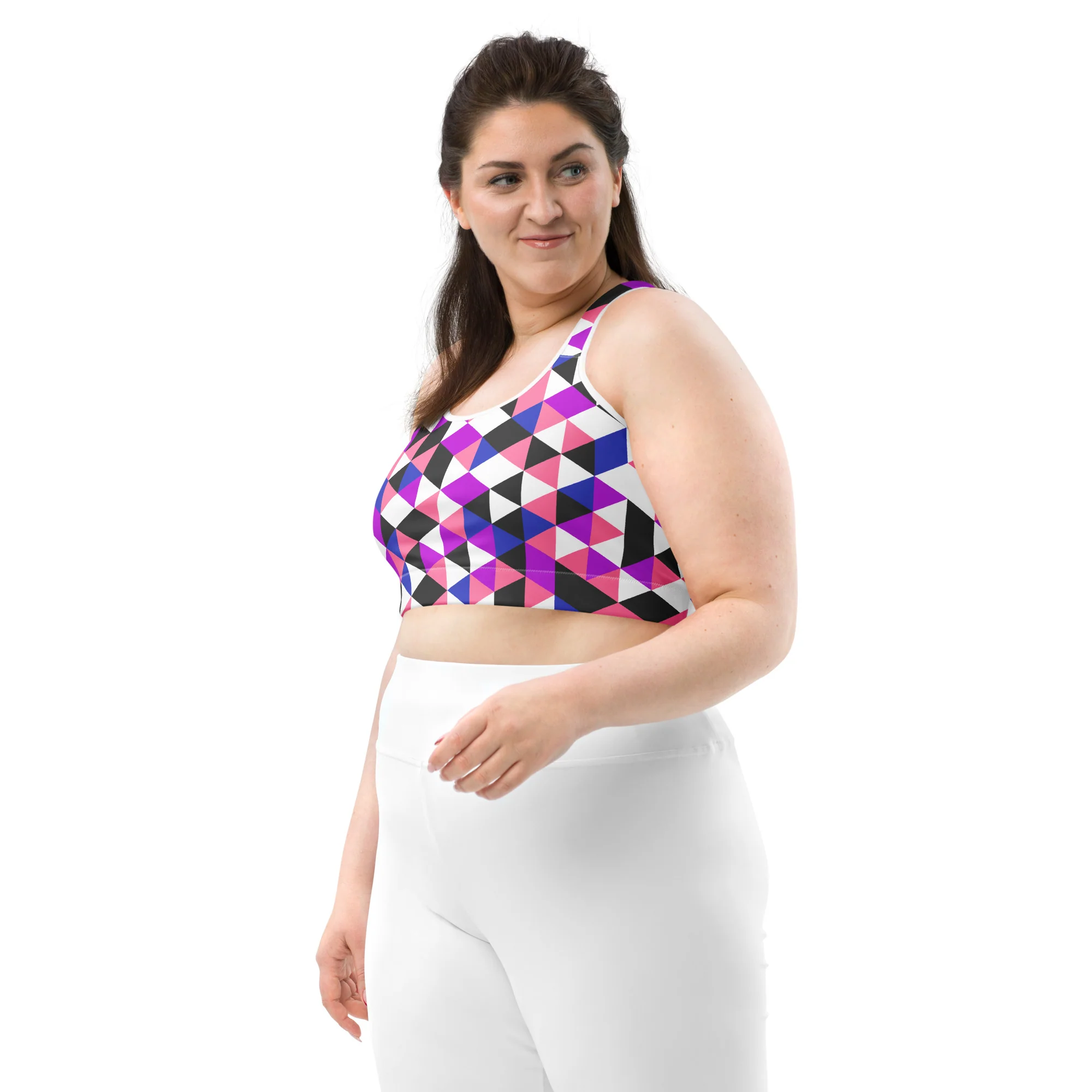 Gender Fluid Pride Triangles Sports Bra - Image 6