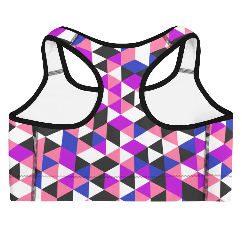 Gender Fluid Pride Triangles Sports Bra - Image 7