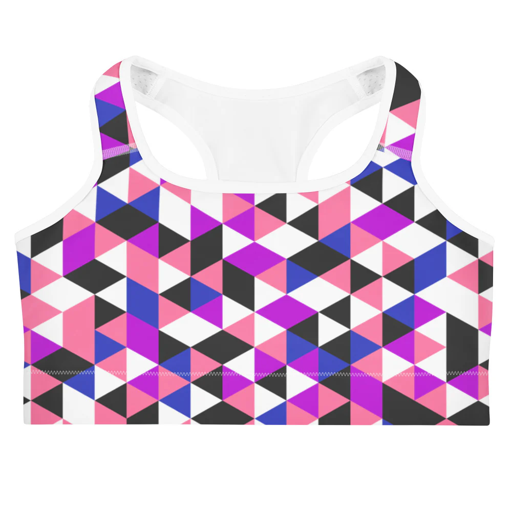 Gender Fluid Pride Triangles Sports Bra - Image 8
