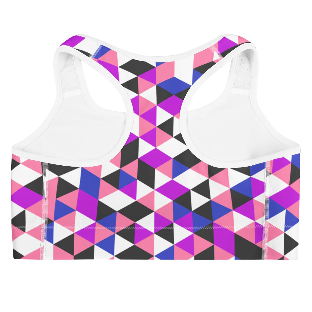 Gender Fluid Pride Triangles Sports Bra - Image 9