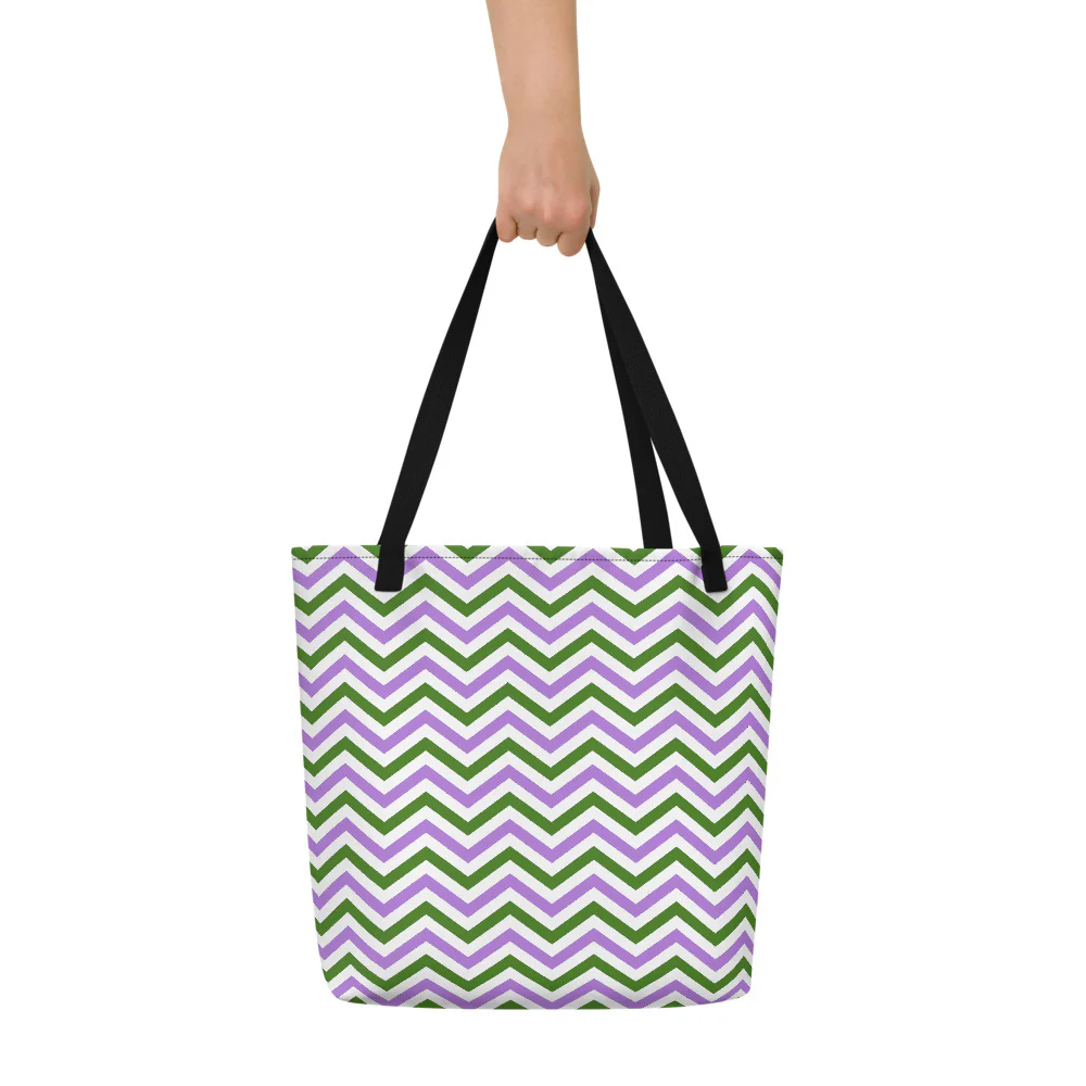 Genderqueer Flag Zig Zag Large Tote/Beach Bag - Image 5