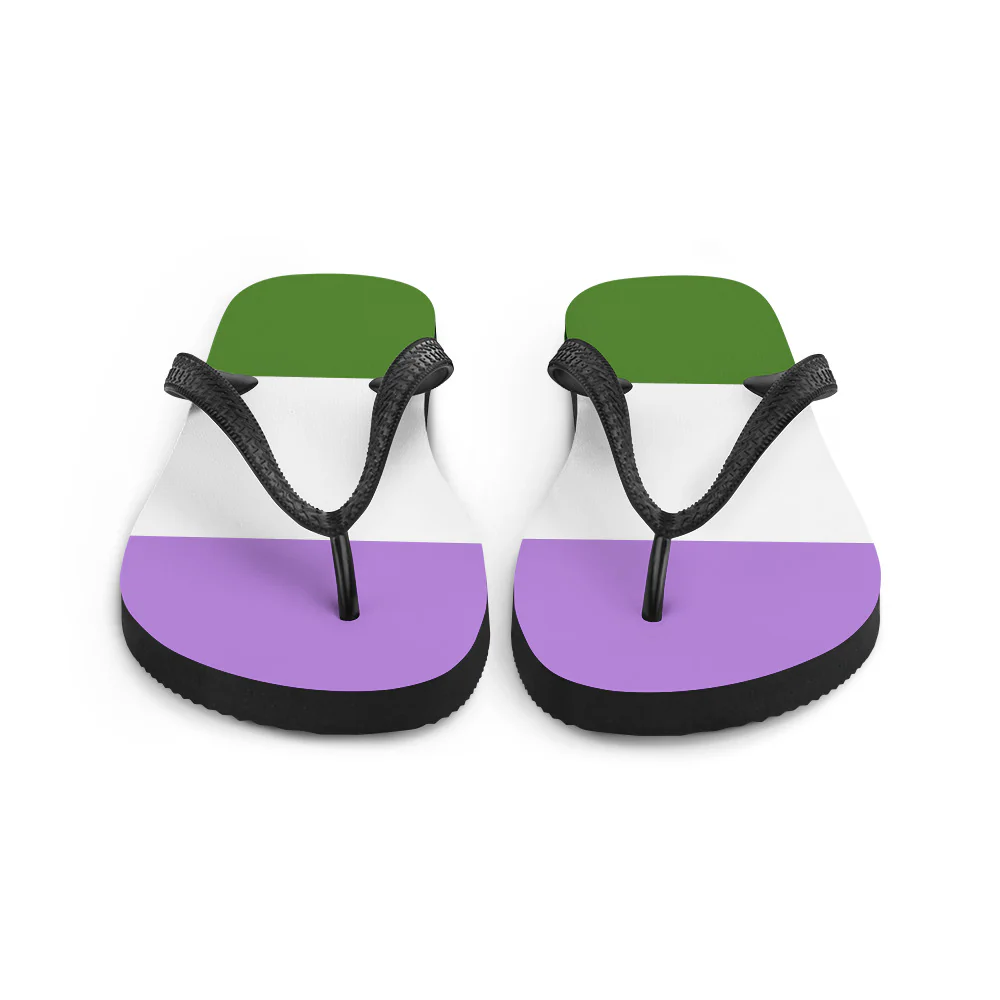 Genderqueer Pride Flag Flip-Flops - Image 4