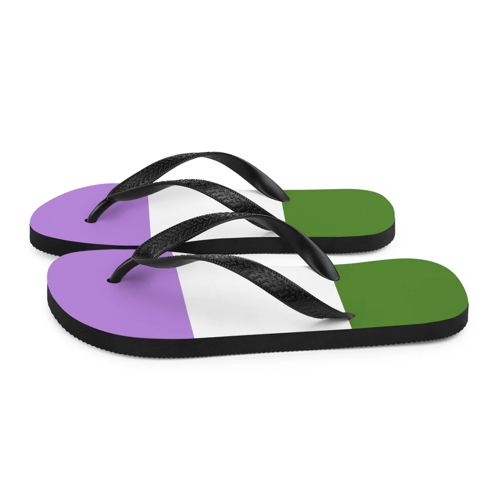 Genderqueer Pride Flag Flip-Flops - Image 5
