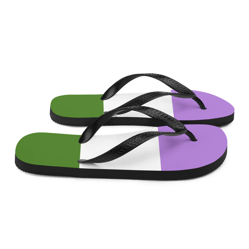 Genderqueer Pride Flag Flip-Flops - Image 6