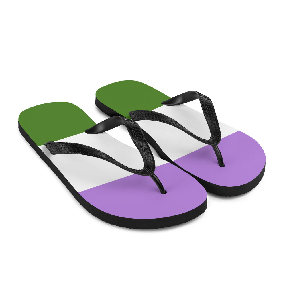 Genderqueer Pride Flag Flip-Flops - Image 7