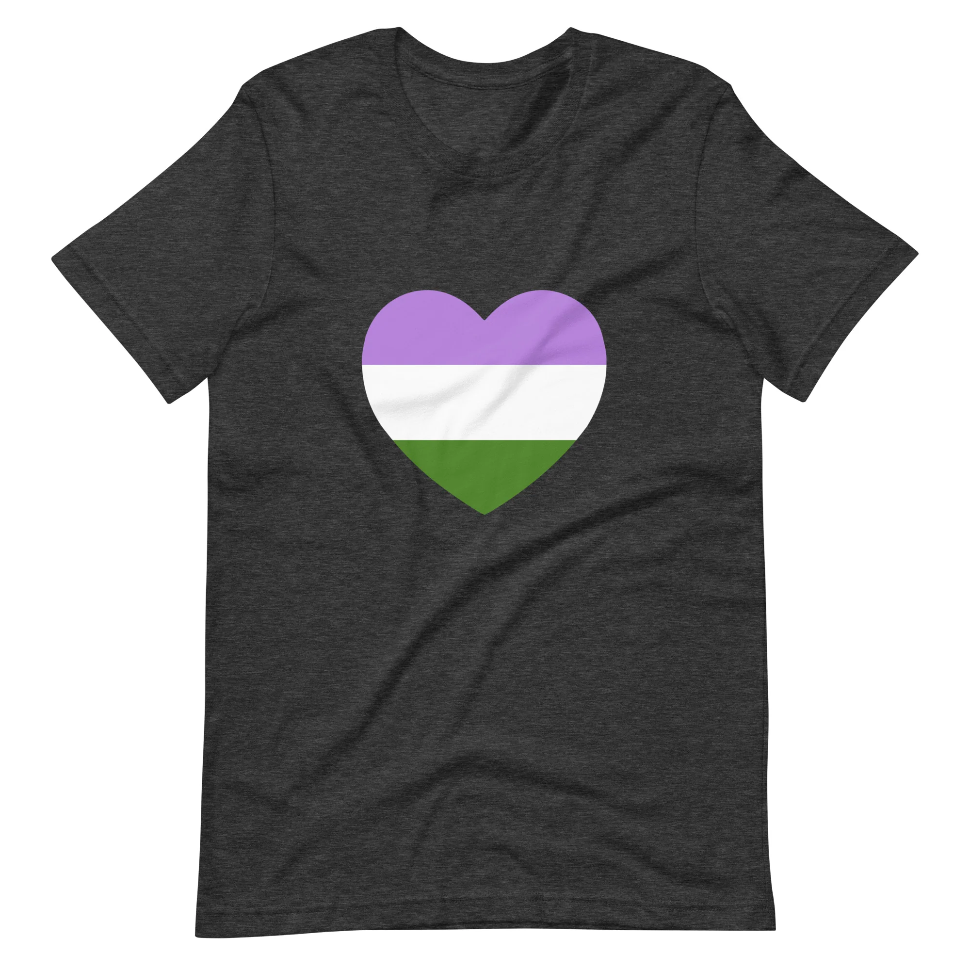 Genderqueer Pride Flag Heart T-Shirt - Image 5