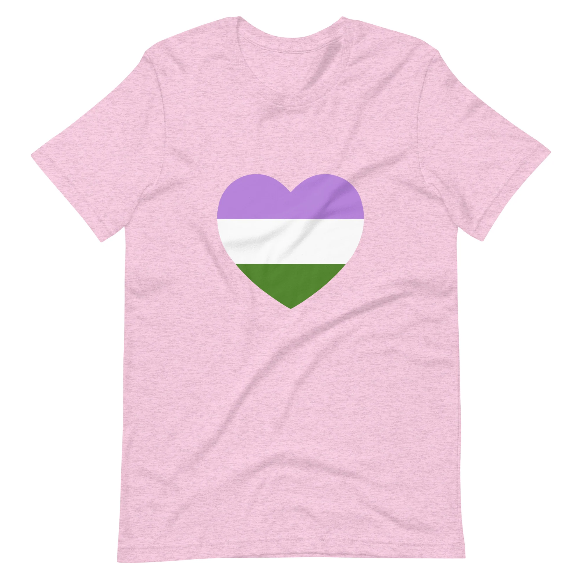 Genderqueer Pride Flag Heart T-Shirt - Image 6