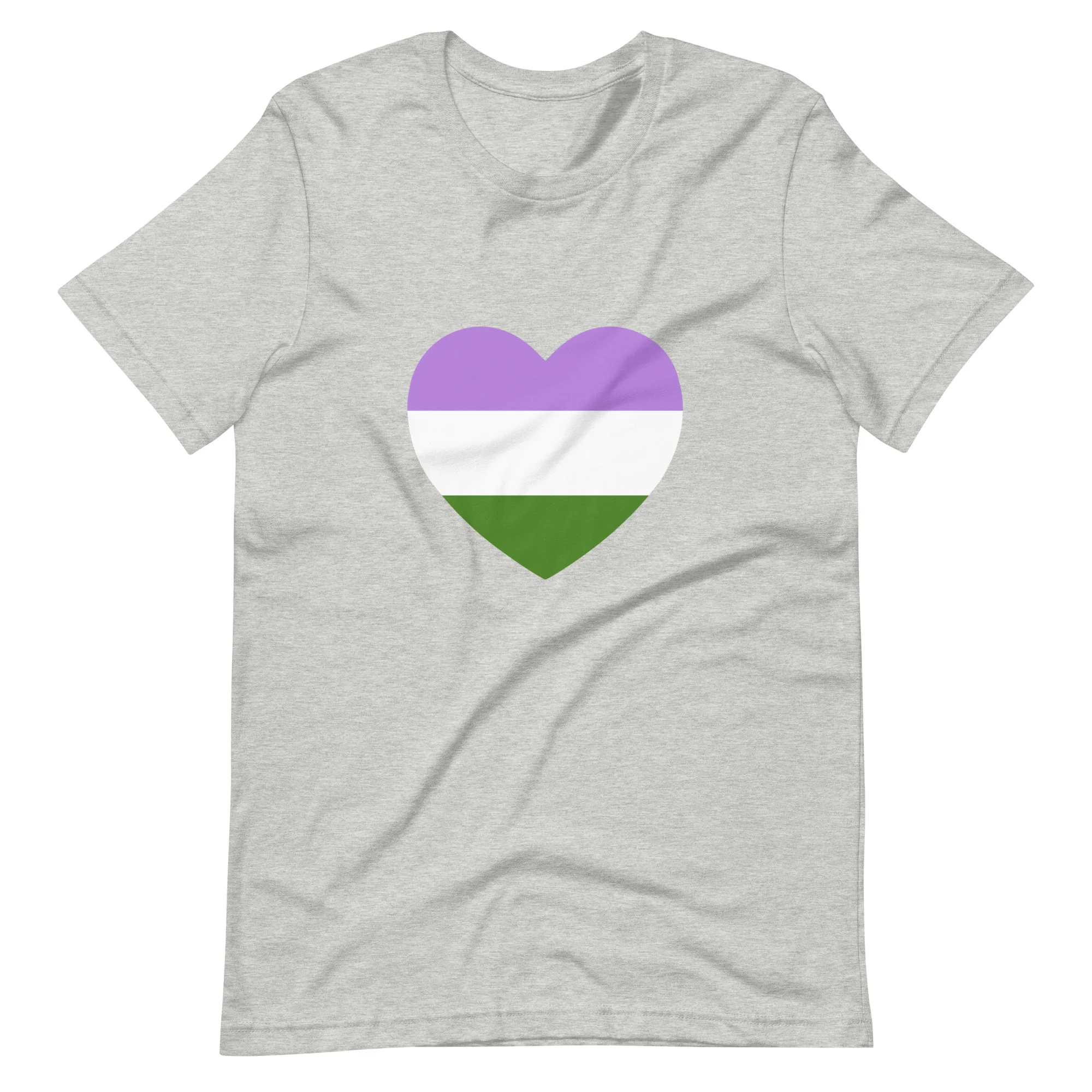 Genderqueer Pride Flag Heart T-Shirt - Image 7