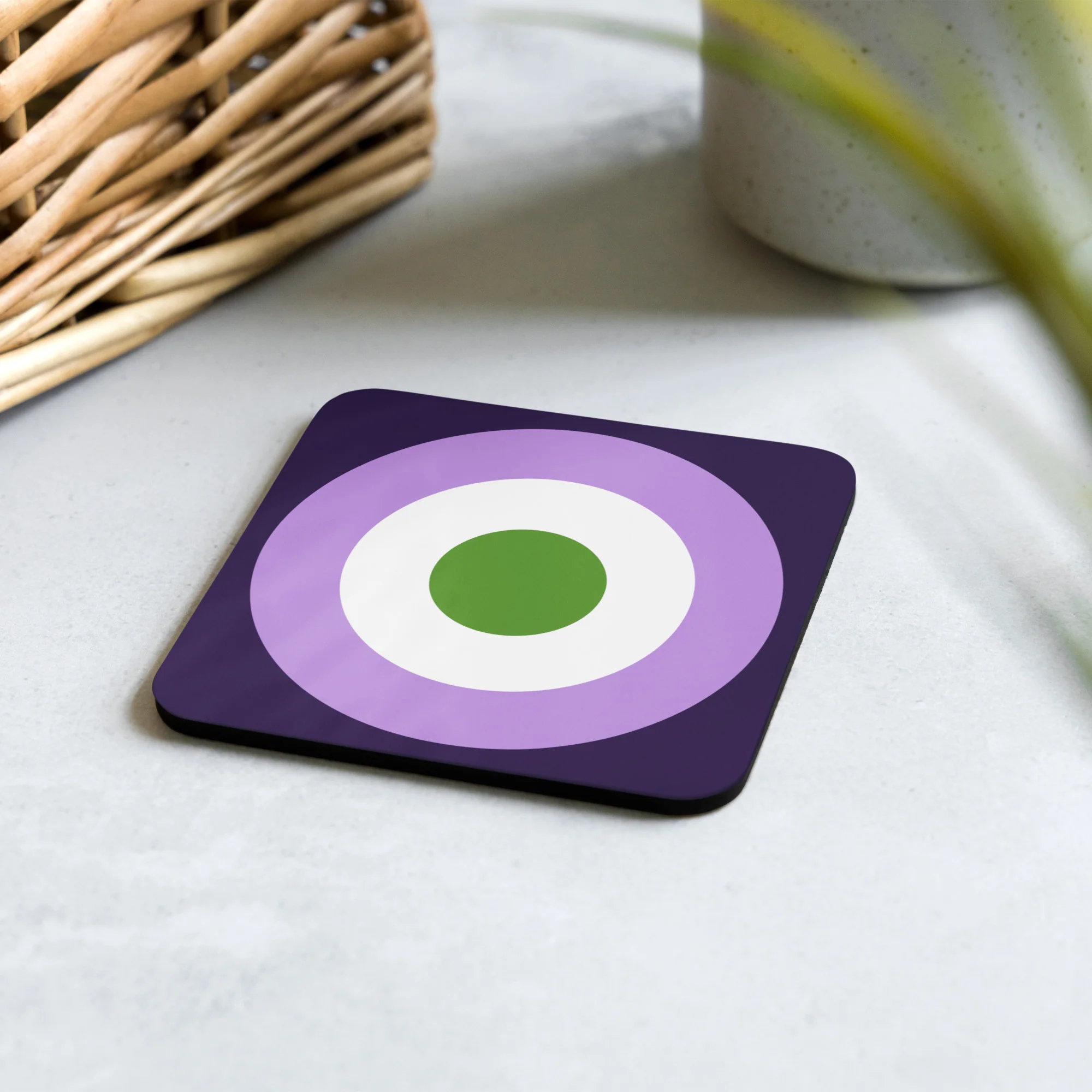 Genderqueer Pride Flag Roundel Coaster - Image 2
