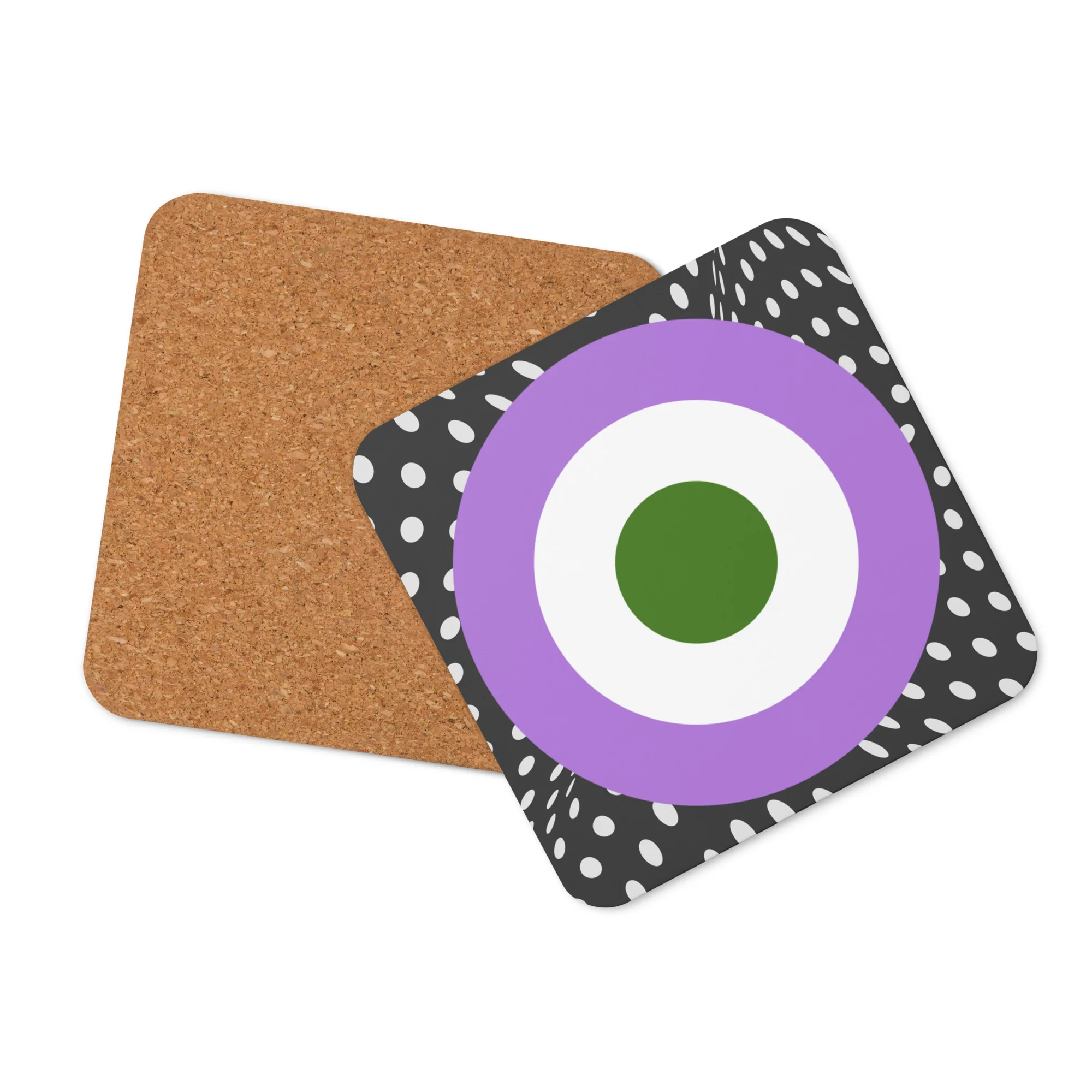 Genderqueer Pride Flag Roundel on Spots Coaster - Image 3