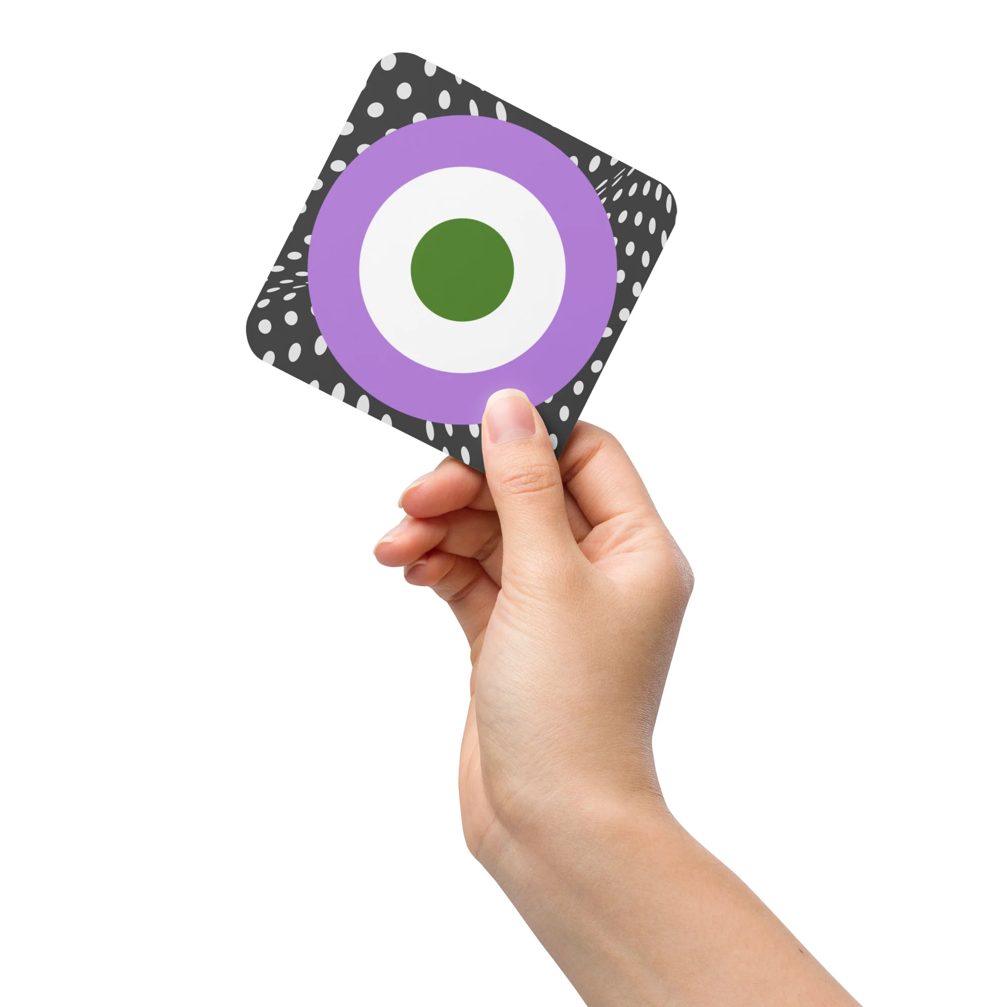 Genderqueer Pride Flag Roundel on Spots Coaster - Image 4